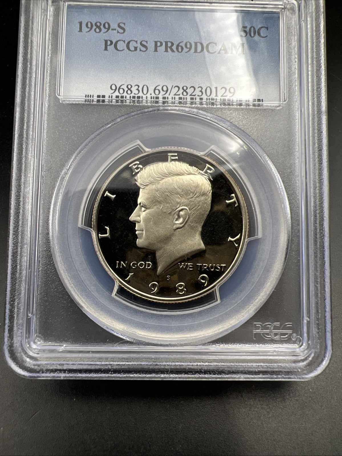 1989 S 50c Kennedy Copper Nickel Half Dollar Coin PCGS PR69 DCAM #129