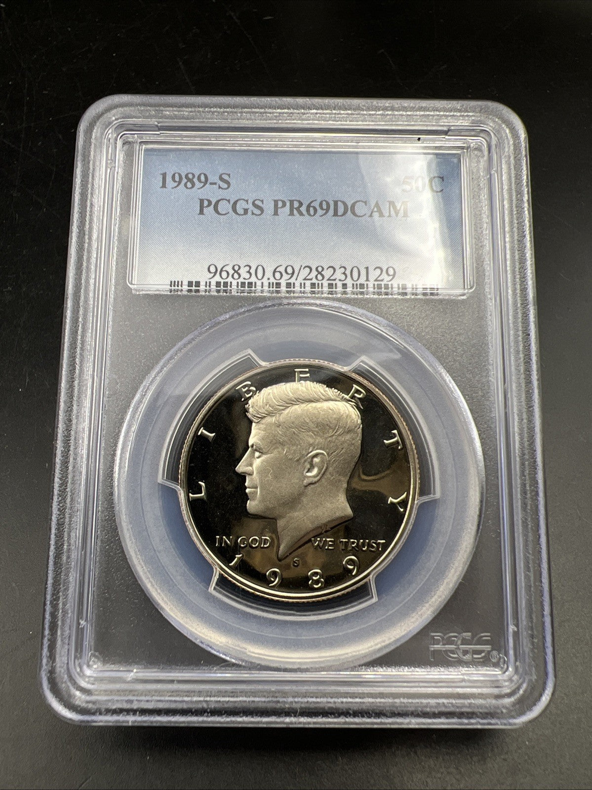 1989 S 50c Kennedy Copper Nickel Half Dollar Coin PCGS PR69 DCAM #129