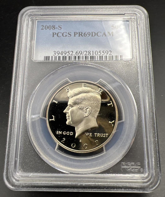 2008 S 50c Kennedy Copper Nickel Half Dollar Coin PCGS PR69 DCAM #592