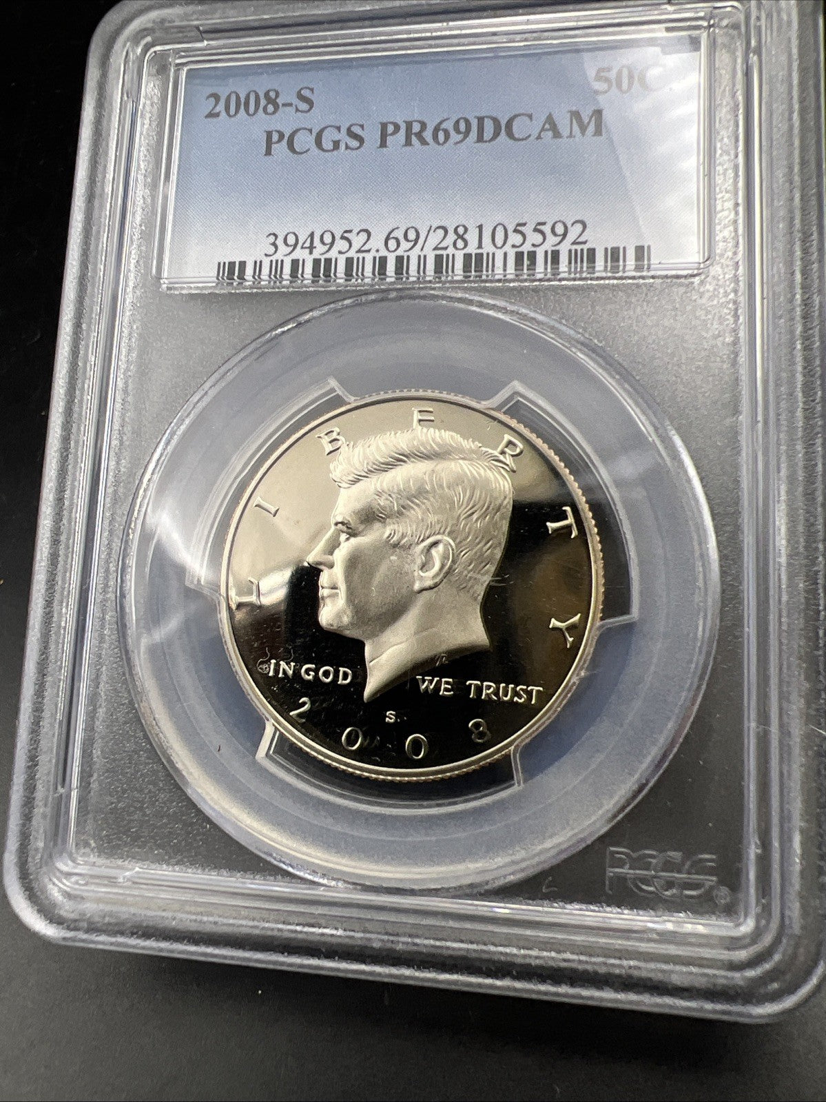 2008 S 50c Kennedy Copper Nickel Half Dollar Coin PCGS PR69 DCAM #592
