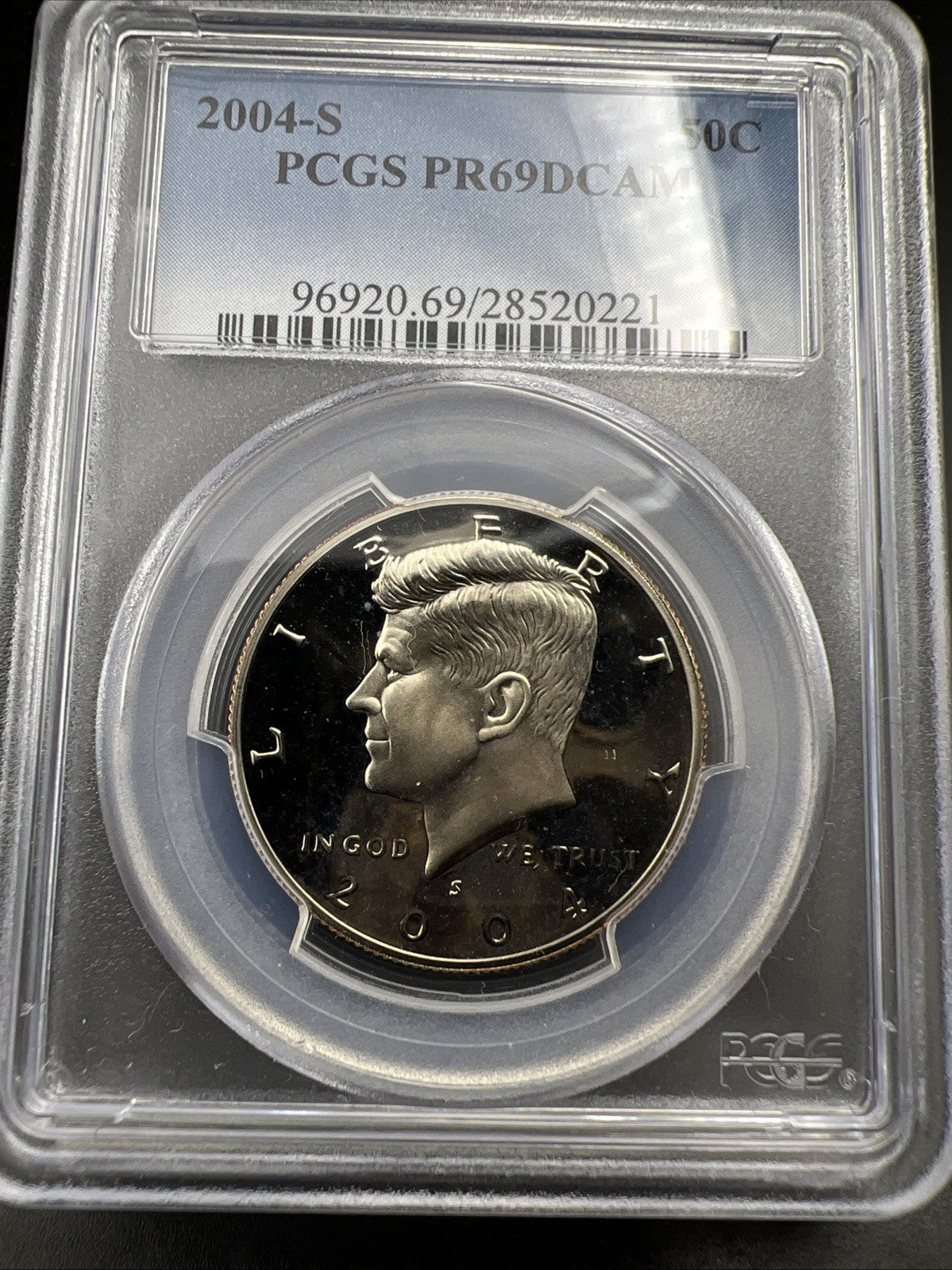 2004 S 50c Kennedy Copper Nickel Half Dollar Coin PCGS PR69 DCAM #221