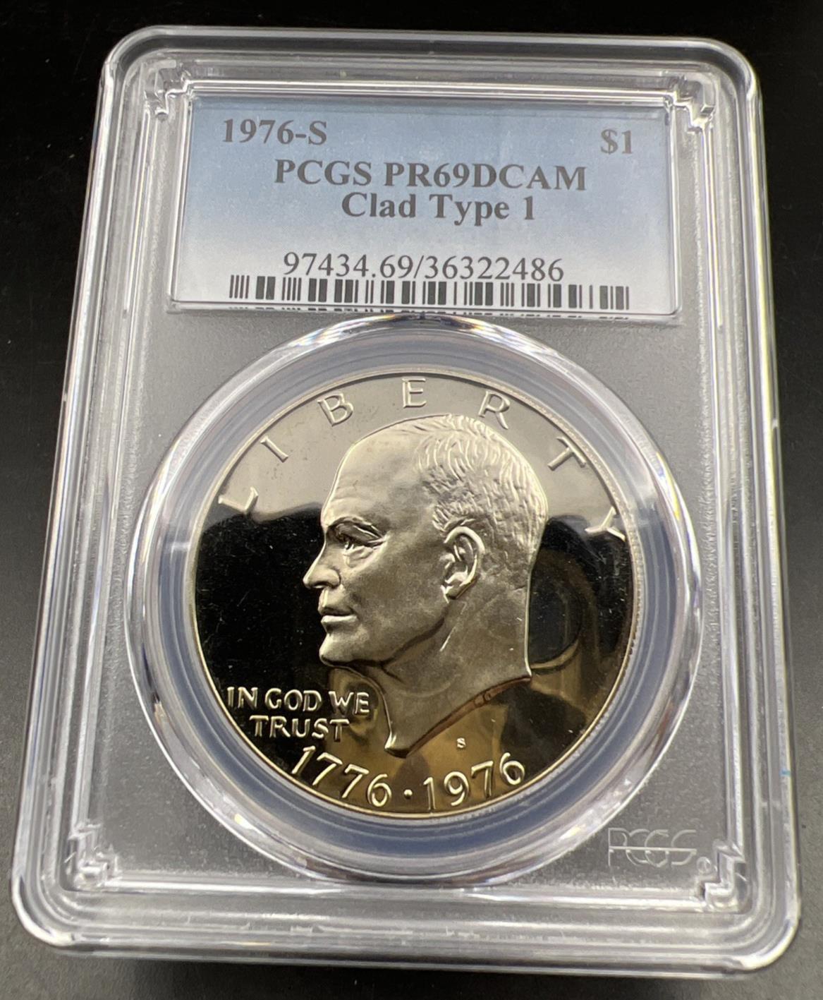 1976 S $1 Ike Eisenhower Proof Dollar Coin PCGS PR69 DCAM Type 1 #486