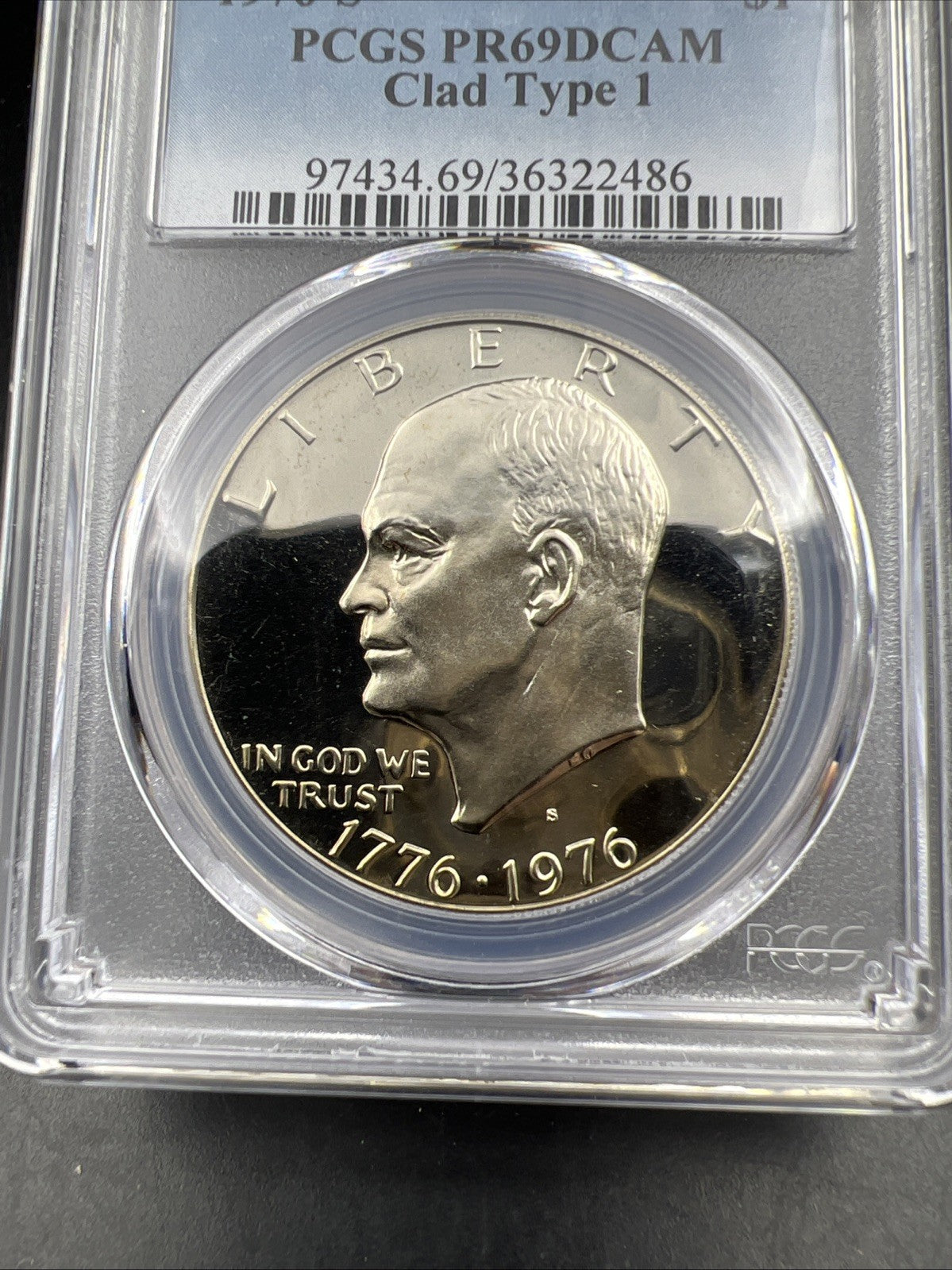 1976 S $1 Ike Eisenhower Proof Dollar Coin PCGS PR69 DCAM Type 1 #486