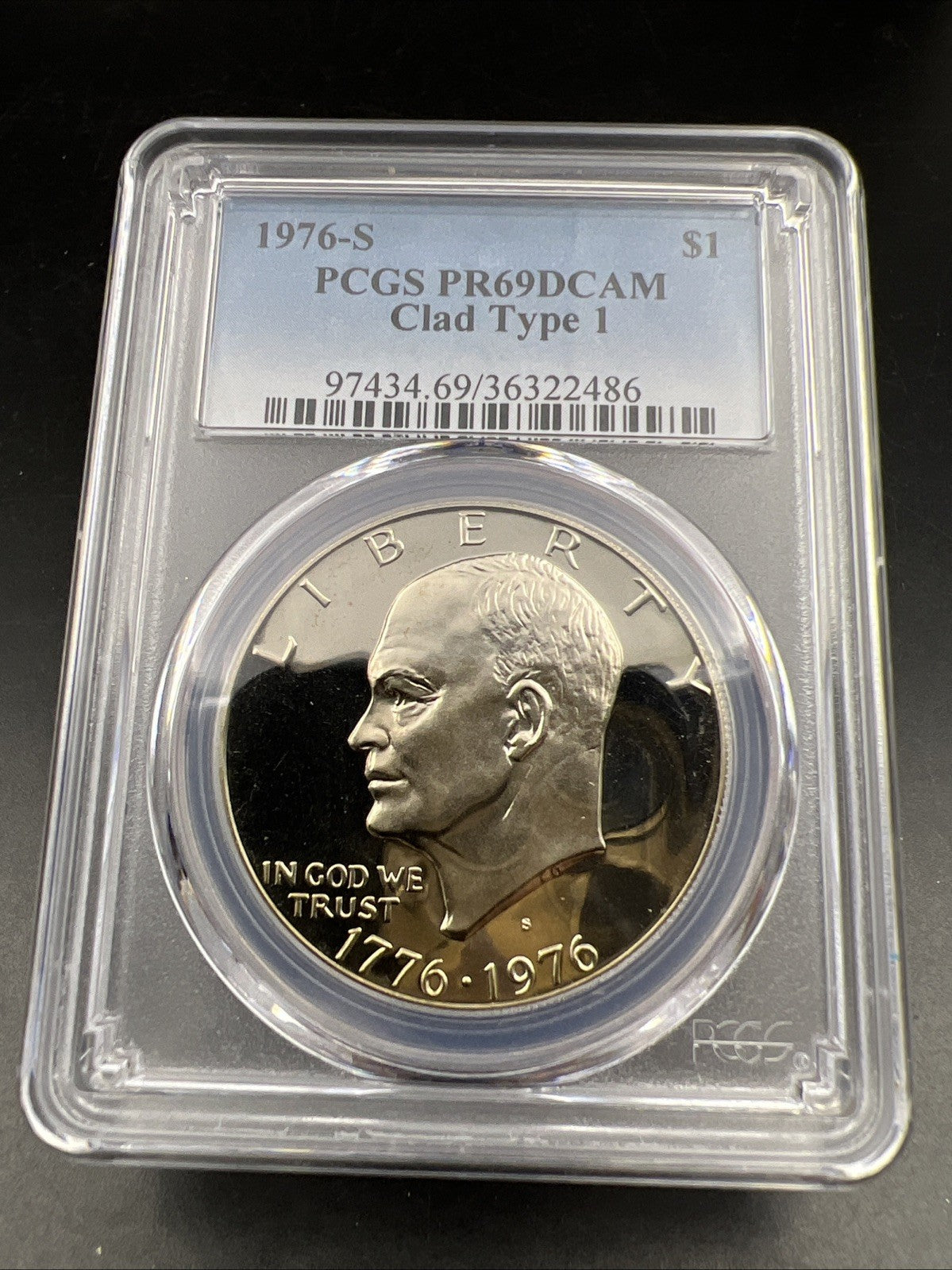 1976 S $1 Ike Eisenhower Proof Dollar Coin PCGS PR69 DCAM Type 1 #486
