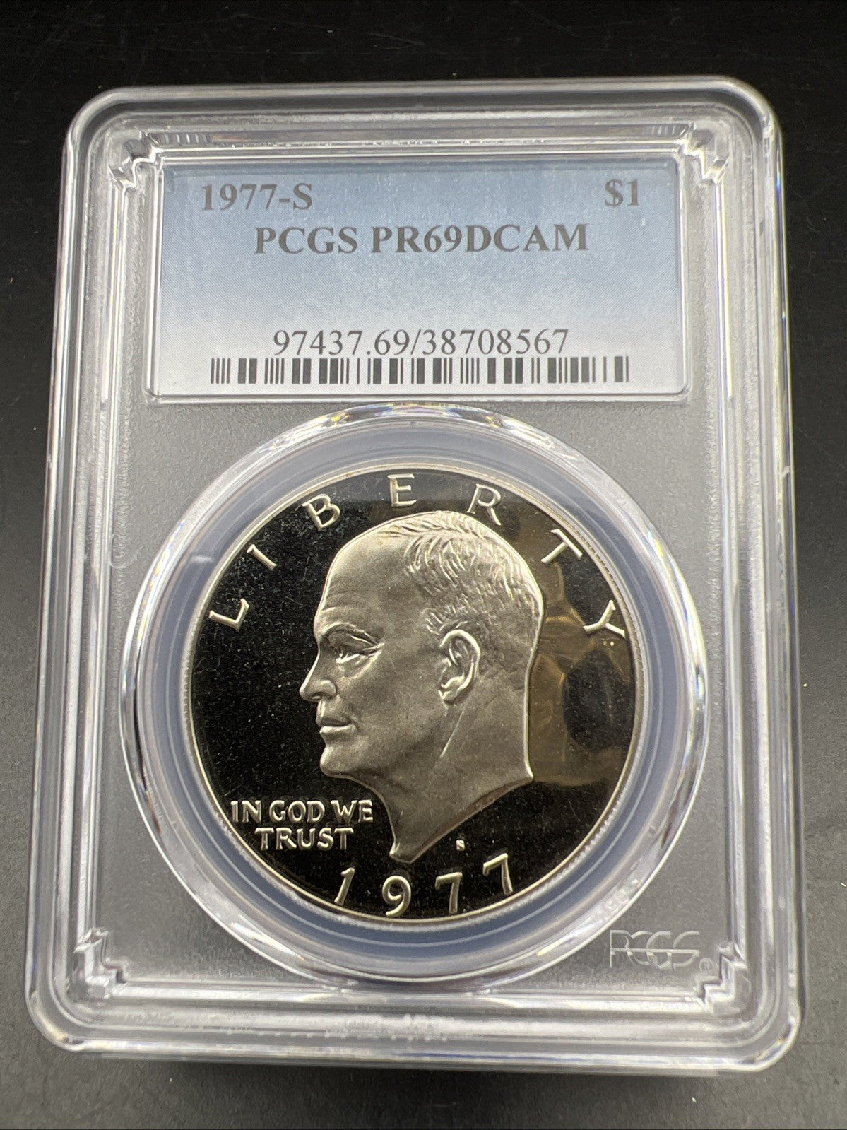 1977 S $1 Ike Eisenhower Copper Nickel Dollar Coin PCGS PR69 DCAM #567