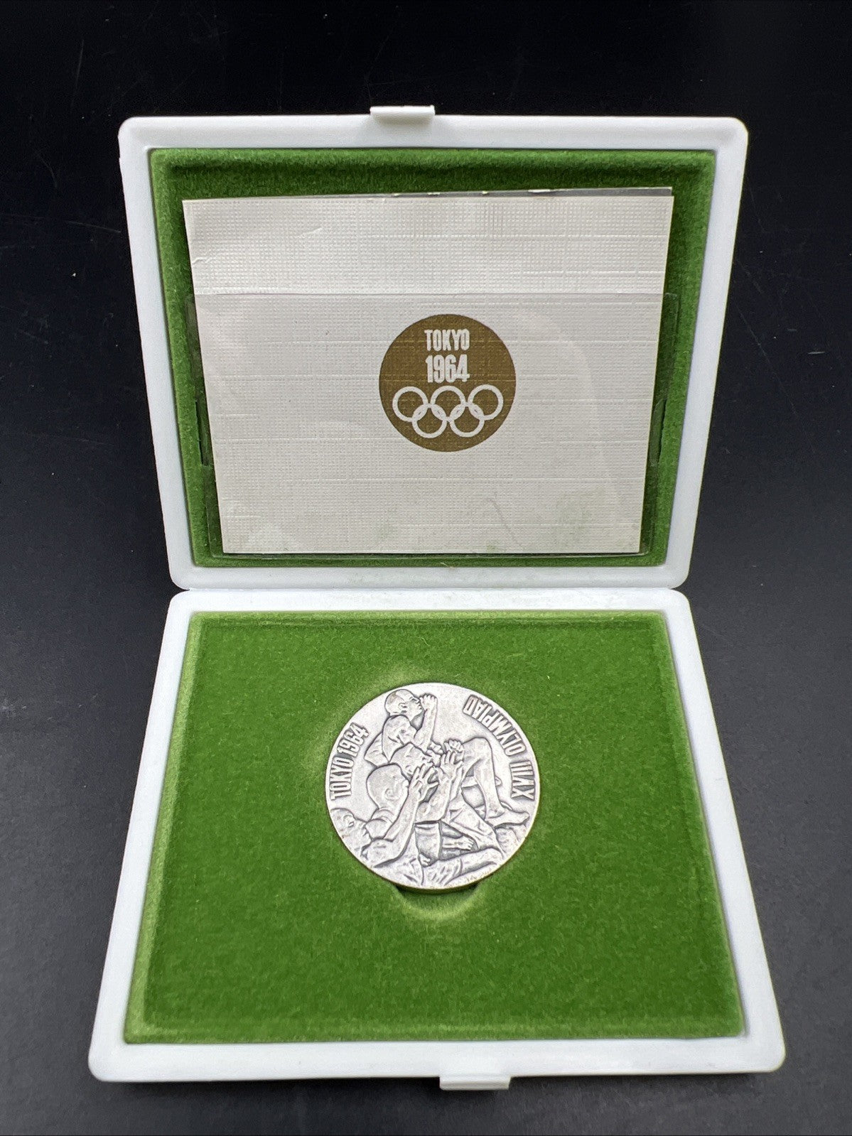 1964 Tokoyo Japan Olympics Silver Medal Coin in Box w/ COA Uncirculated