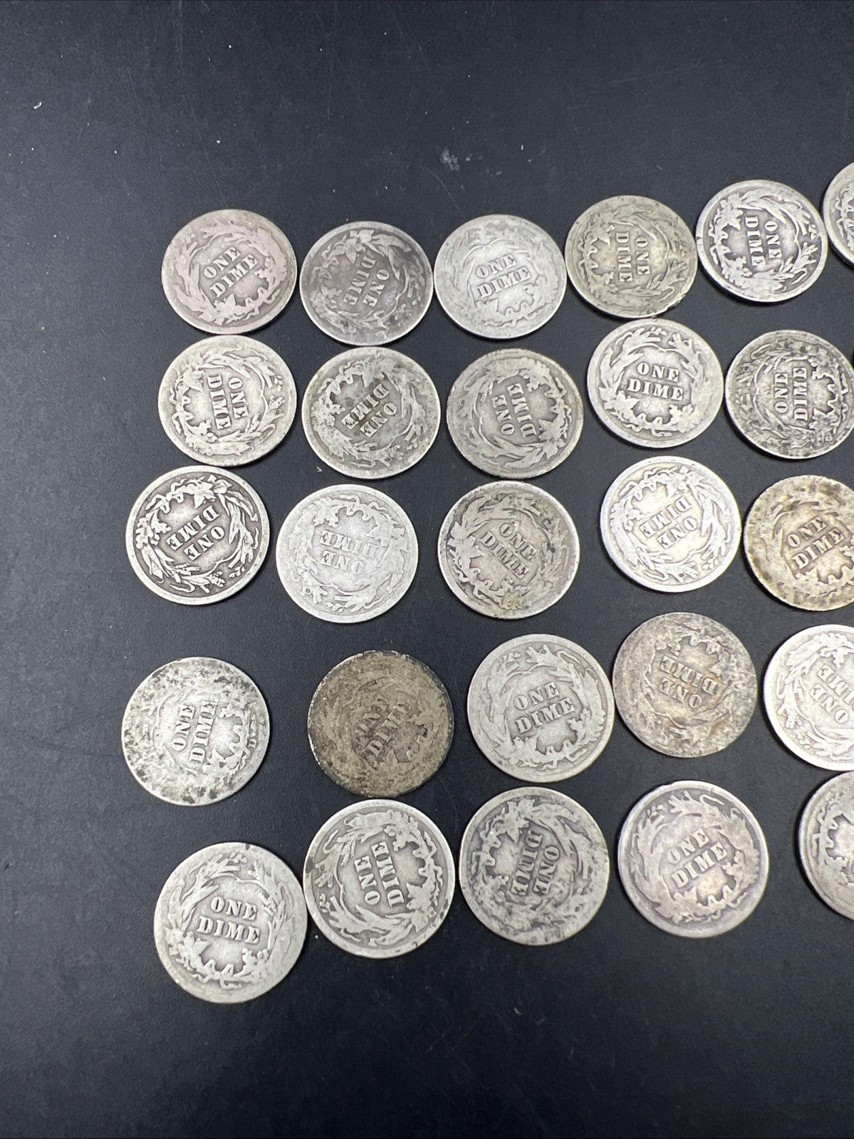 Barber 90% Silver Dimes 50 Coin Cull / AG / G - Very Circ 50 coin Roll SKU#5.29A