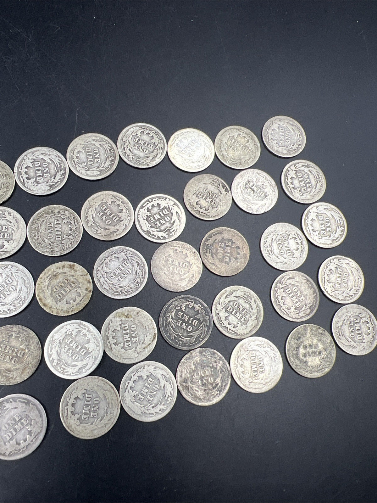 Barber 90% Silver Dimes 50 Coin Cull / AG / G - Very Circ 50 coin Roll SKU#5.29A
