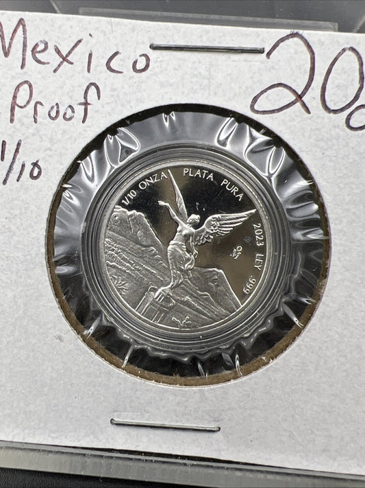 2023 Mexico Libertad 1/10 ounce Silver Coin Pure Plata Pura Silver .999 Proof