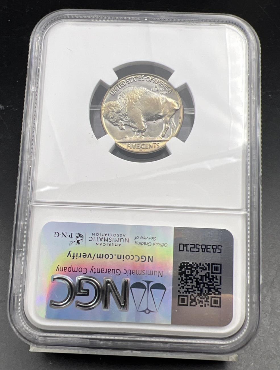 1938 D 5c Buffalo Nickel Coin GEM BU MS66 NGC PQ Toning Toner