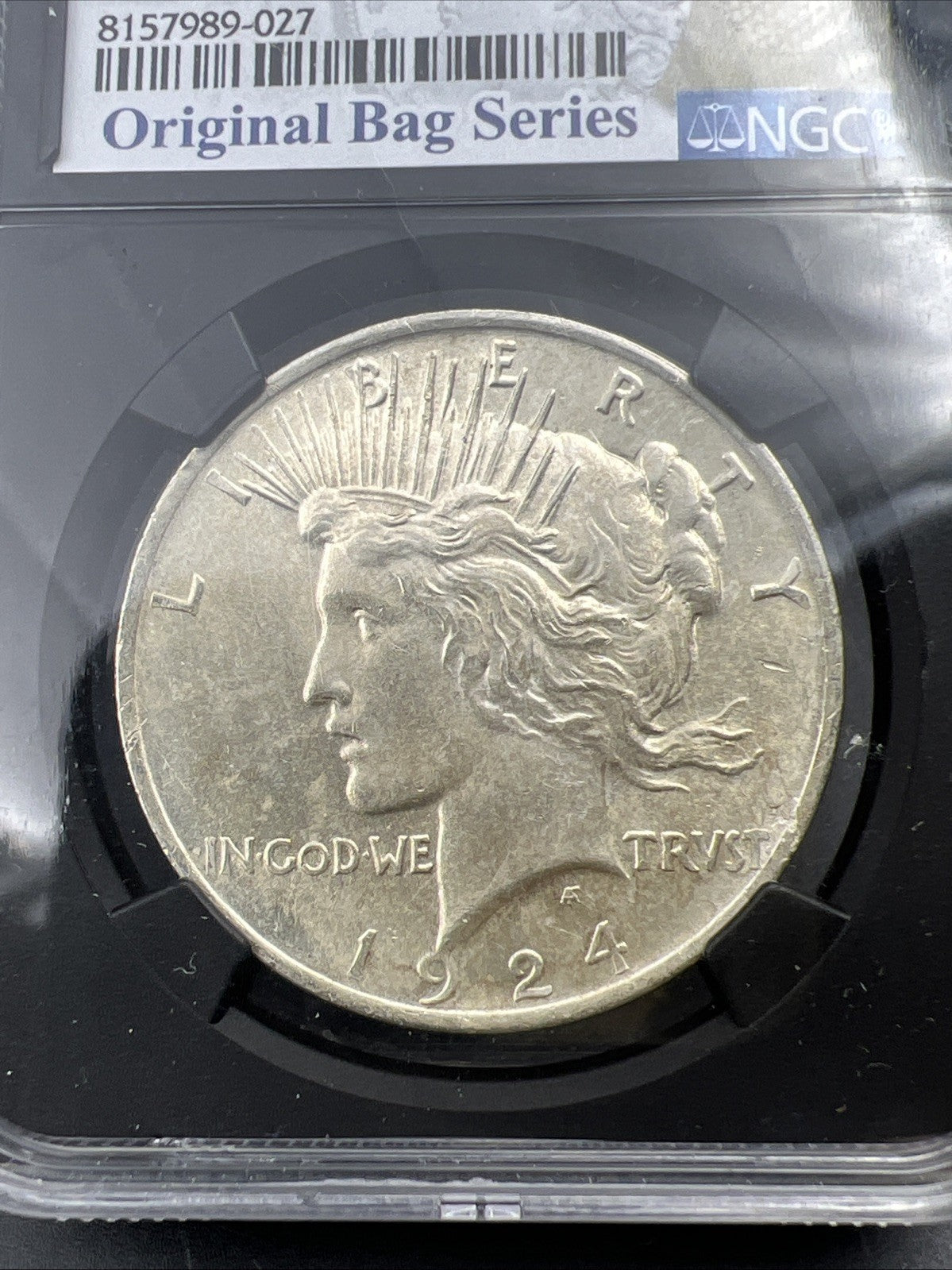 1924 Peace Silver Dollar Coin NGC BU Original Bag Fragment Series