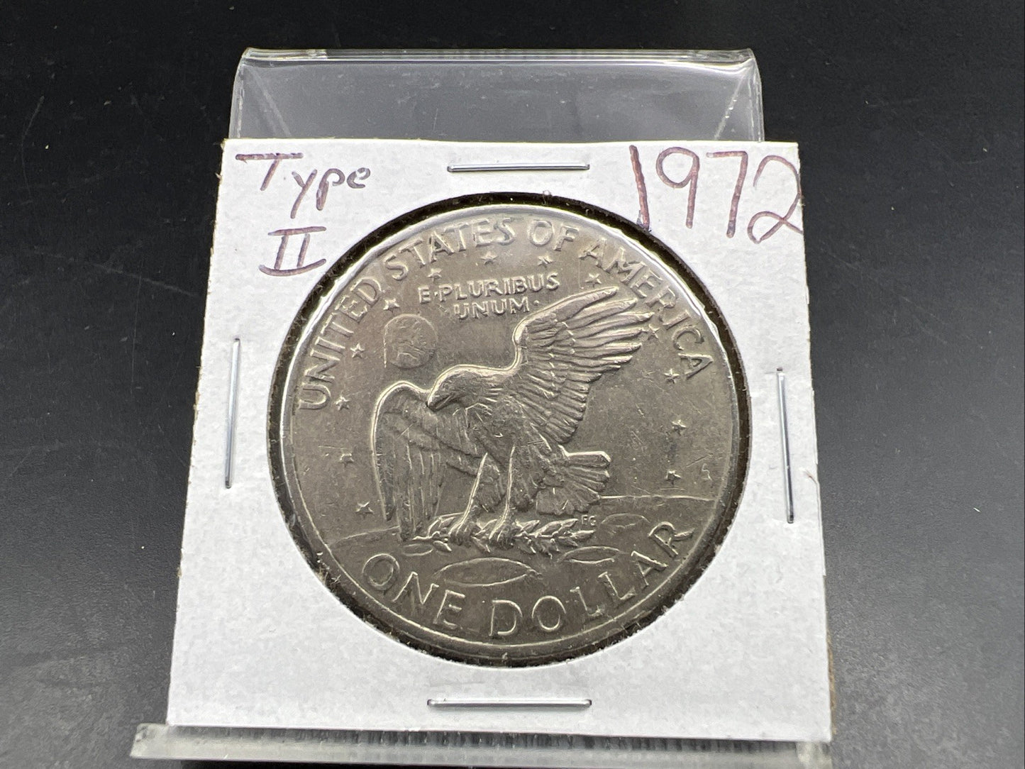 1972 Type 2 Variety $1 Eishenhower Clad Ike Dollar Coin CH VF Very Fine Circ #A