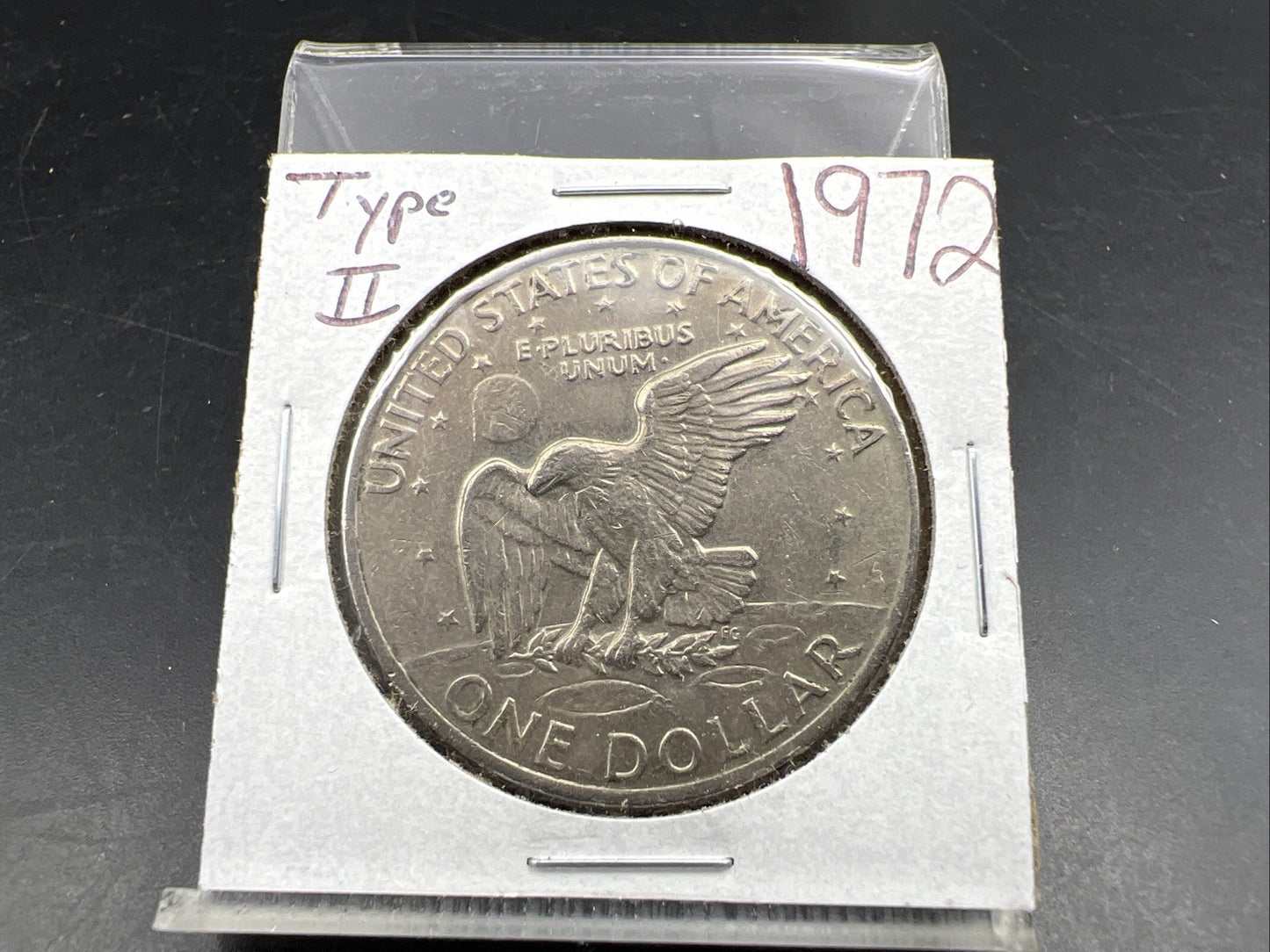 1972 Type 2 Variety $1 Eishenhower Clad Ike Dollar Coin CH VF Very Fine Circ #A