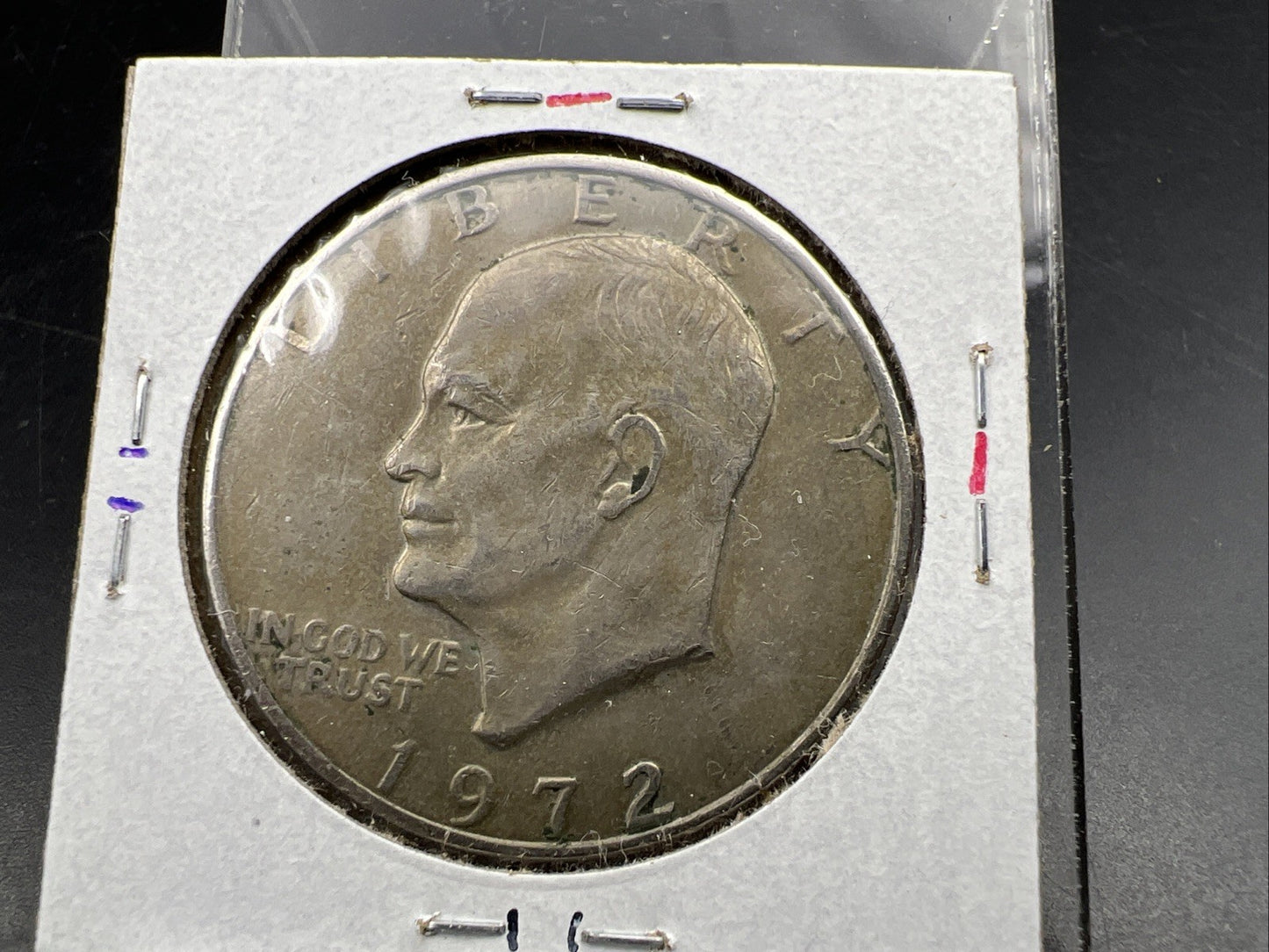 1972 Type 2 Variety $1 Eishenhower Clad Ike Dollar Coin CH VF Very Fine Circ #A