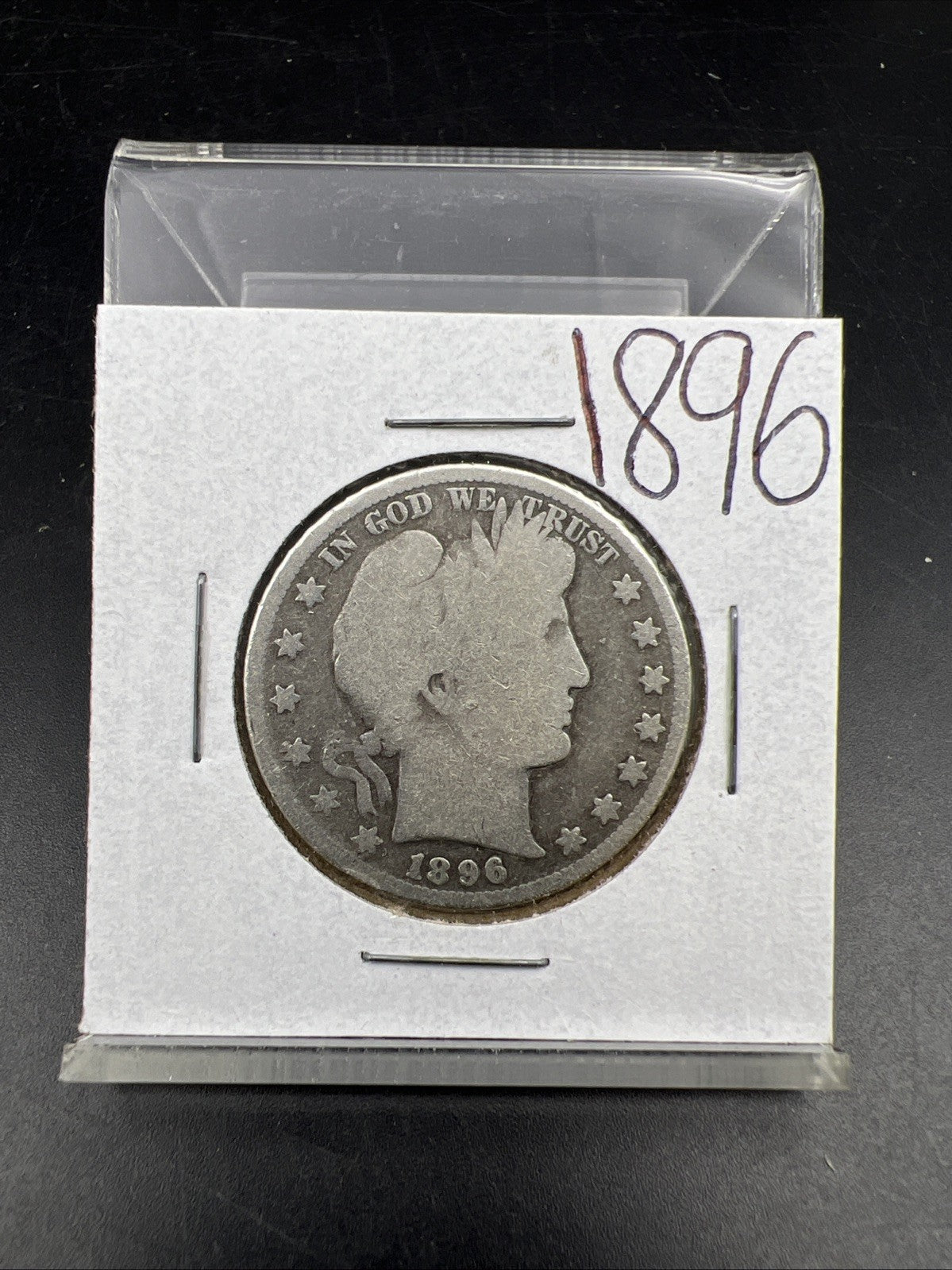 1896 50c Barber Half Dollar Coin Choice AG About Good Circ Full Date