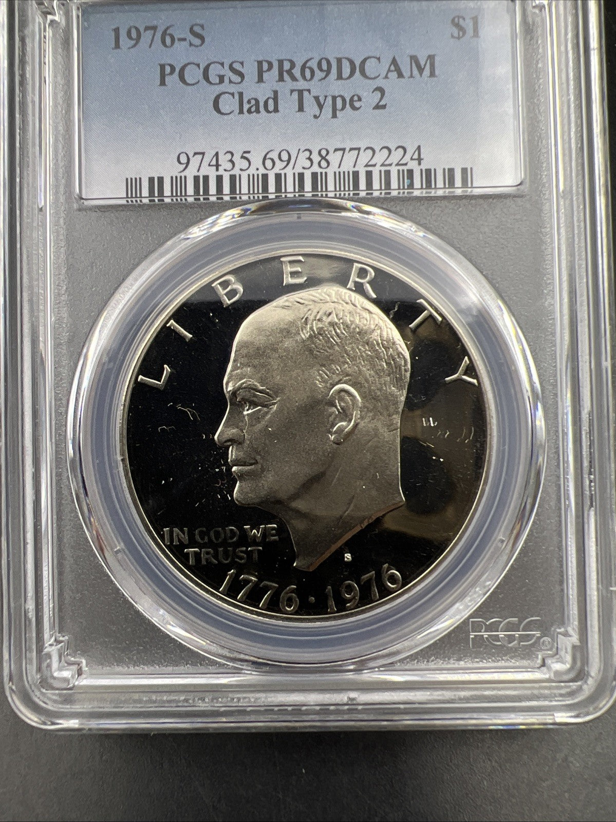 1976 S $1 Ike Eisenhower Proof Dollar Coin PCGS PR69 DCAM Type 2 #224
