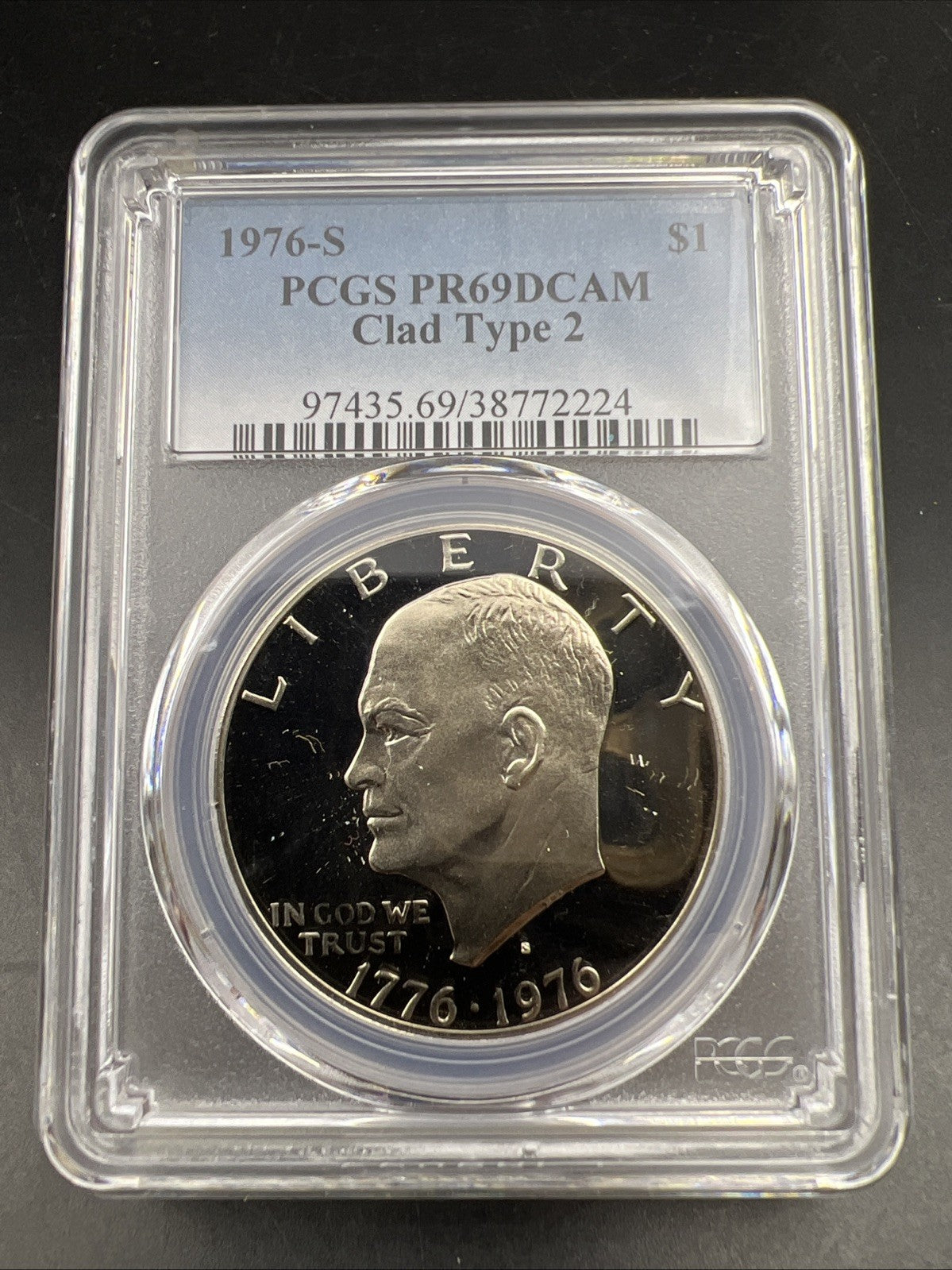 1976 S $1 Ike Eisenhower Proof Dollar Coin PCGS PR69 DCAM Type 2 #224