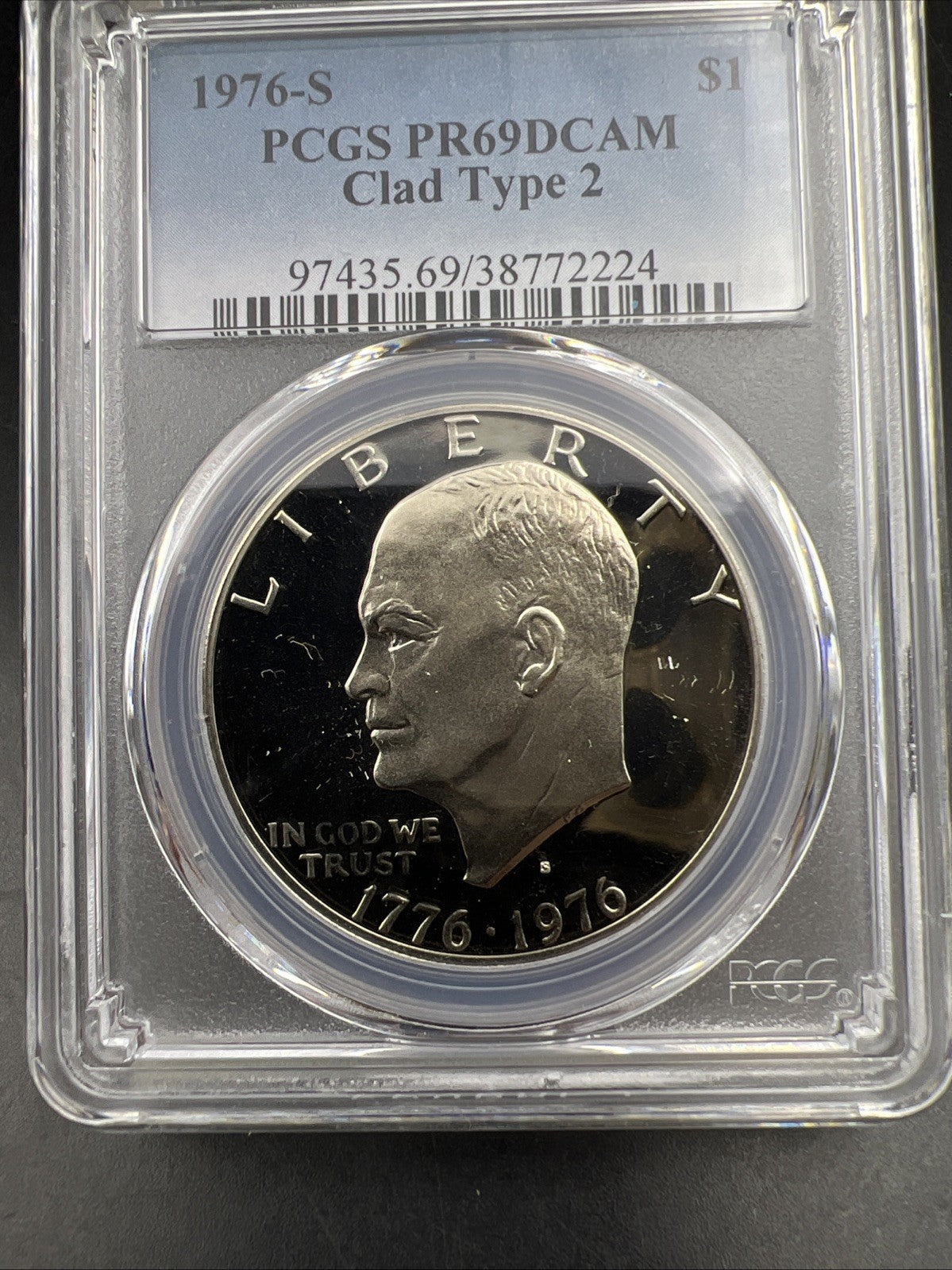 1976 S $1 Ike Eisenhower Proof Dollar Coin PCGS PR69 DCAM Type 2 #224