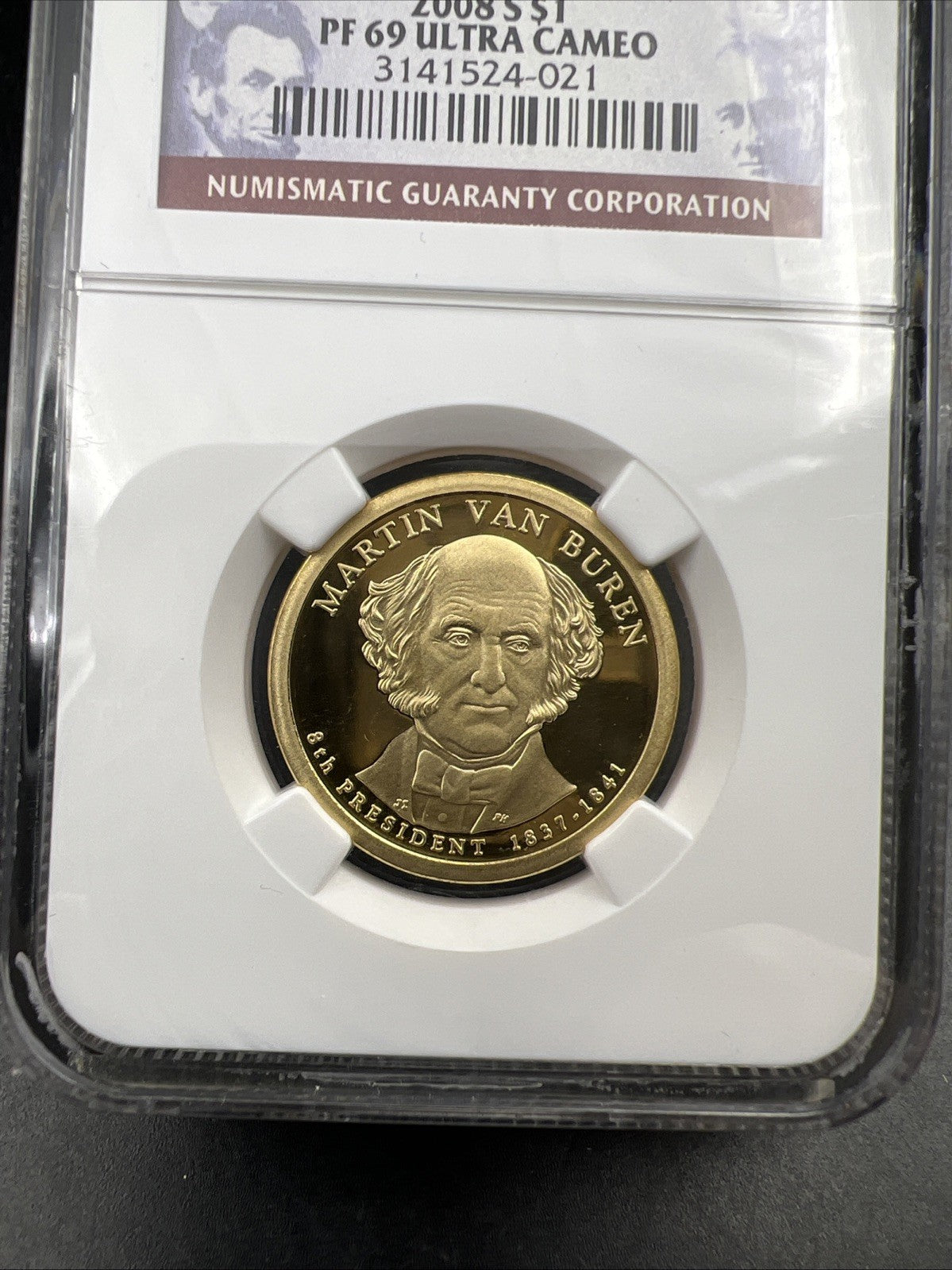 2008 S Martin Van Buren Proof Presidential Dollar Coin NGC PF69 UCAM #21
