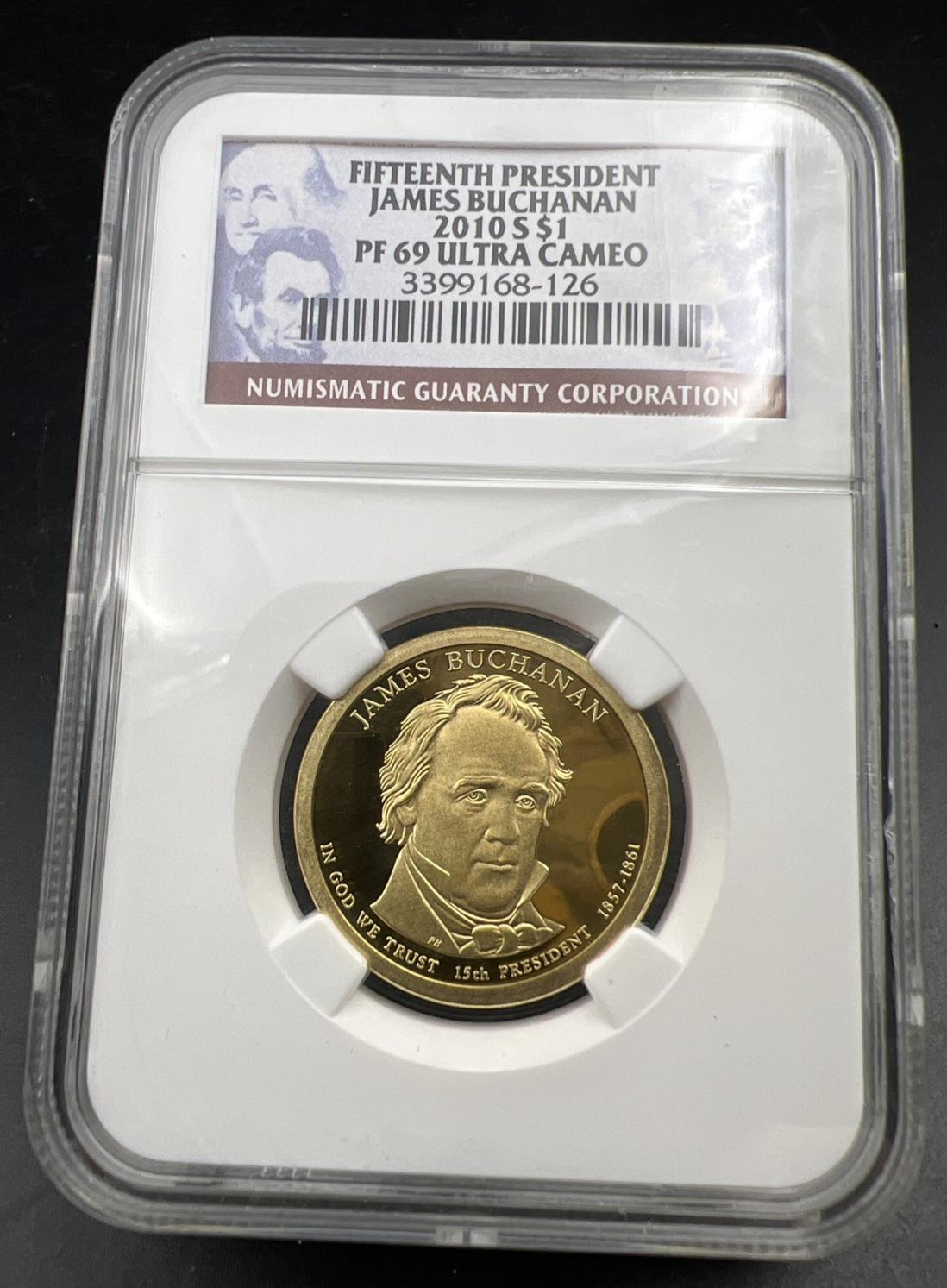 2010 S $1 James Buchanan Presidential Dollar Coin NGC PF69 UCAM Proof #204