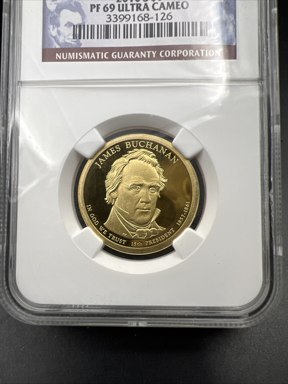 2010 S $1 James Buchanan Presidential Dollar Coin NGC PF69 UCAM Proof #204