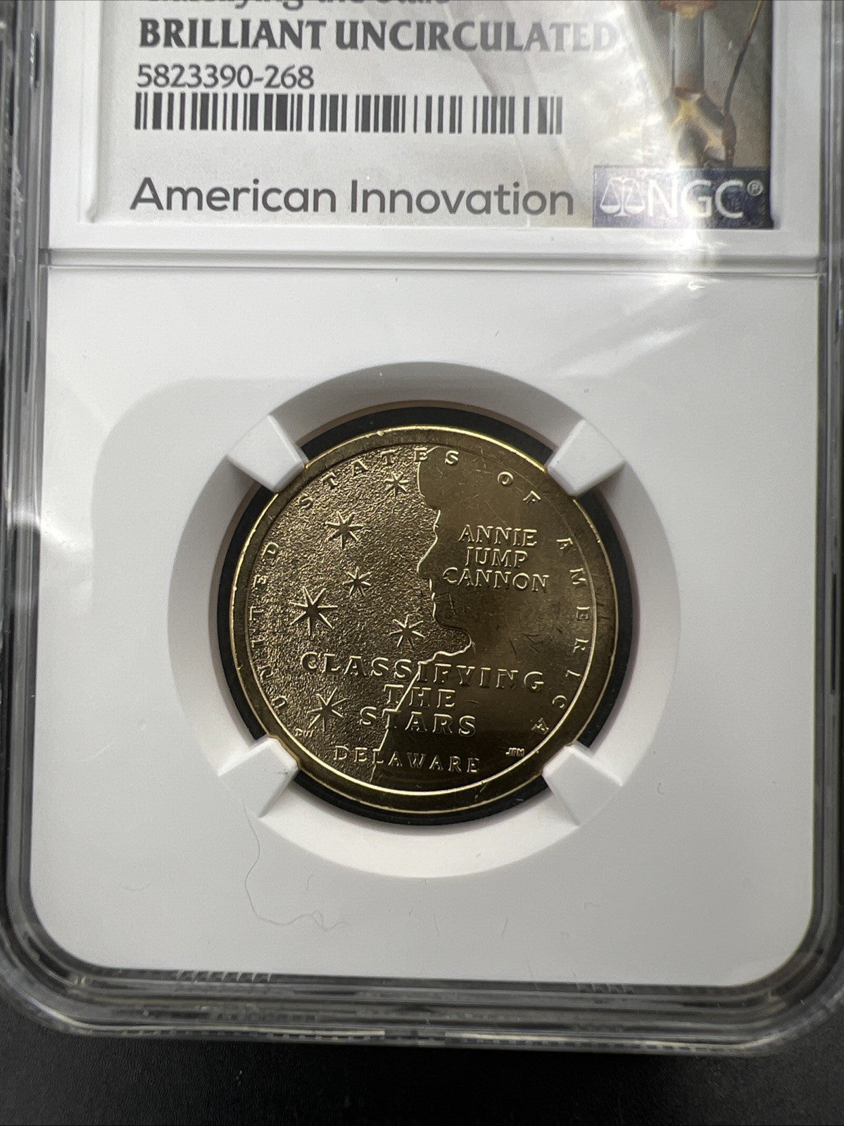2019 P $1 American Innovation Delaware Dollar Coin Classifying Stars NGC BU