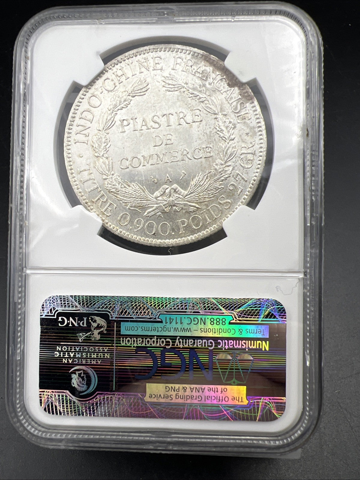 1903 A Paris Mint French Indochina Piastre Silver Coin NGC UNC Details