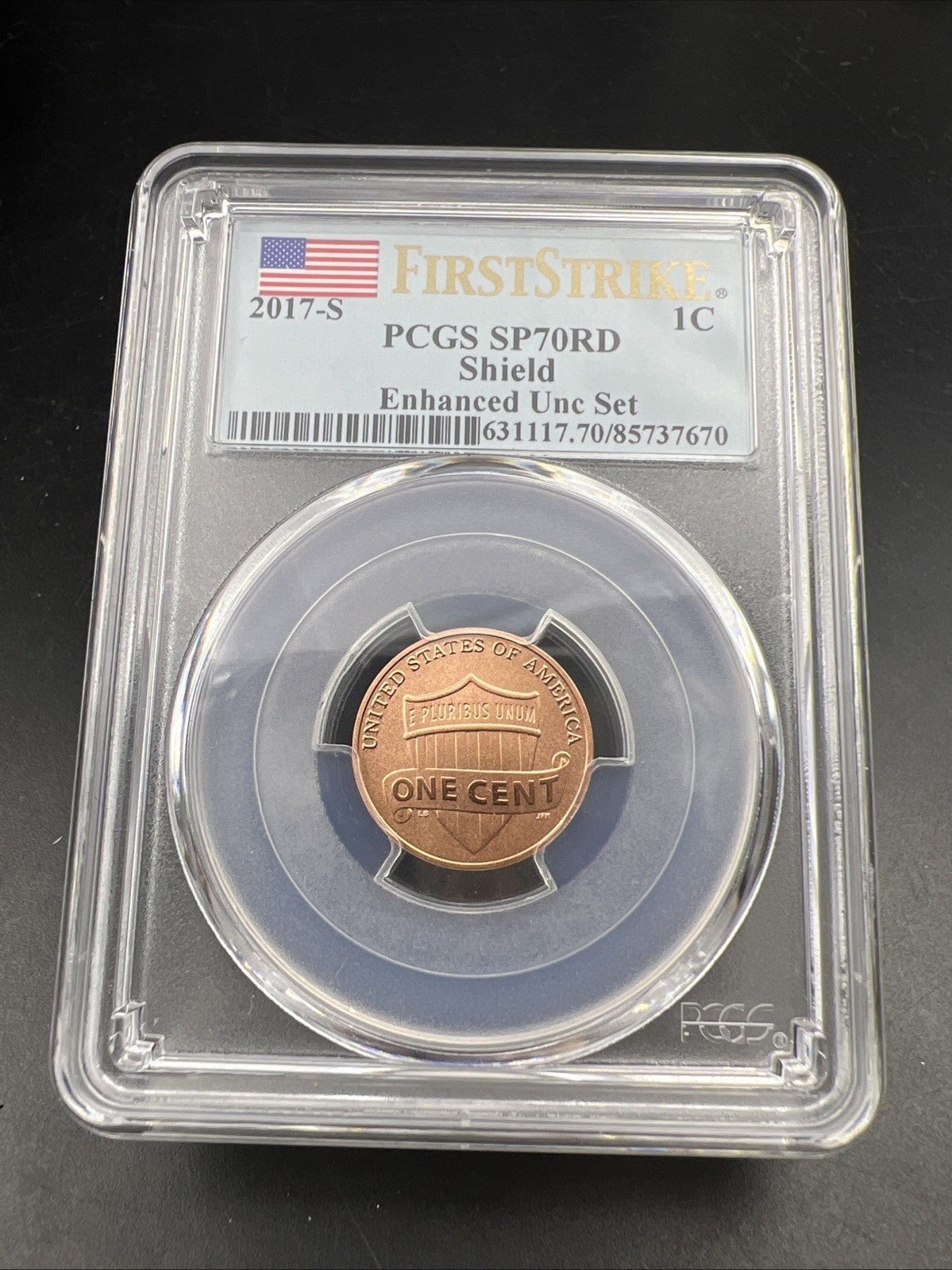 2017 S 1c Lincoln Shield Cent Enhanced Uncirculated Set PCGS SP70 First Strike