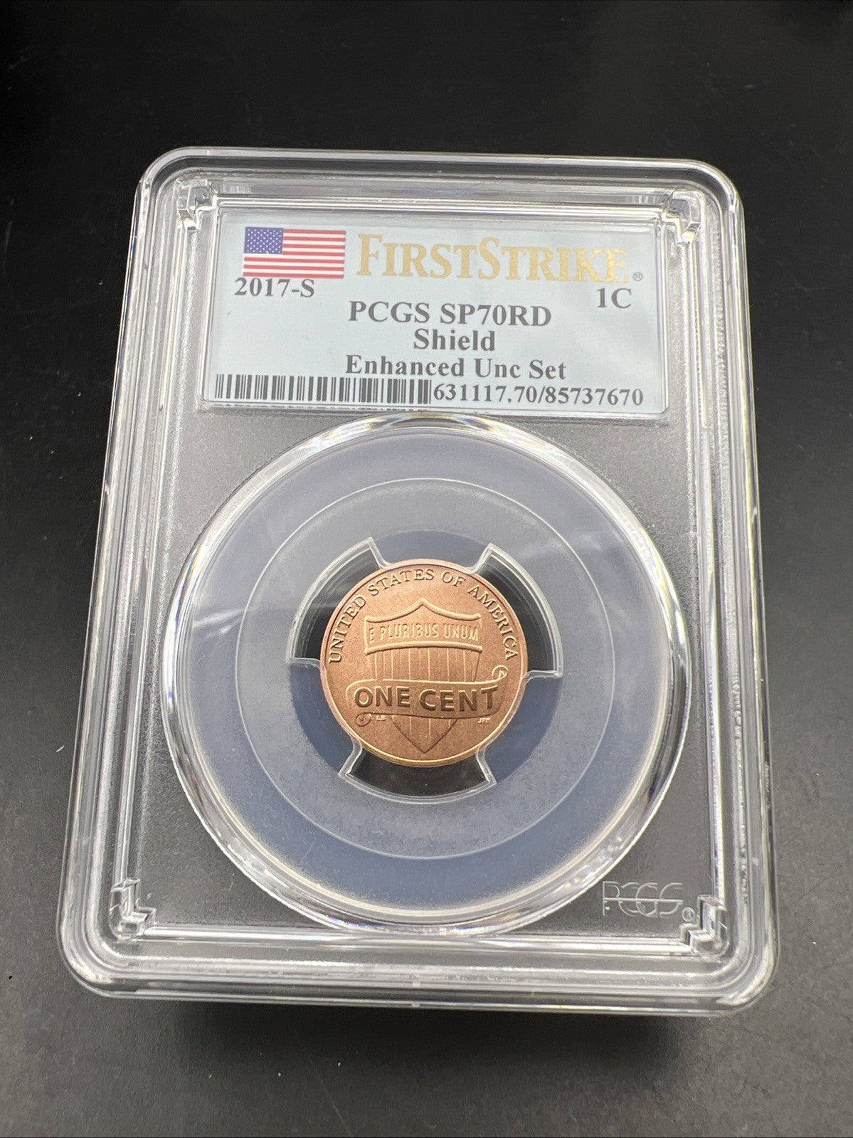 2017 S 1c Lincoln Shield Cent Enhanced Uncirculated Set PCGS SP70 First Strike