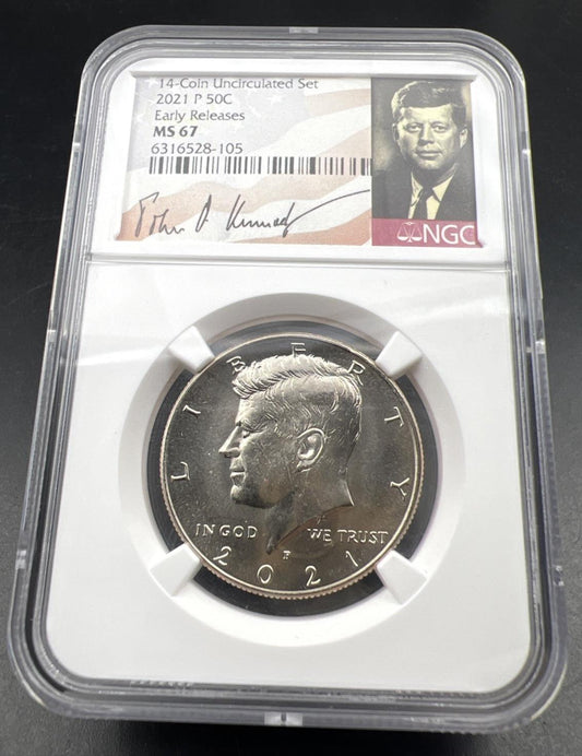 2021 P 50c Kennedy Copper Nickel Half Dollar Coin NGC MS67 Gem BU Certified