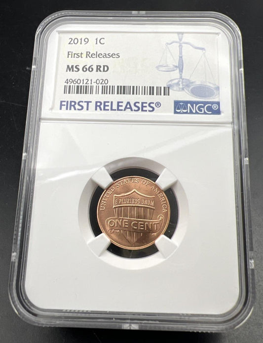2019 P 1c Lincoln Shield Cent Coin NGC MS66 RD #020 First Releases