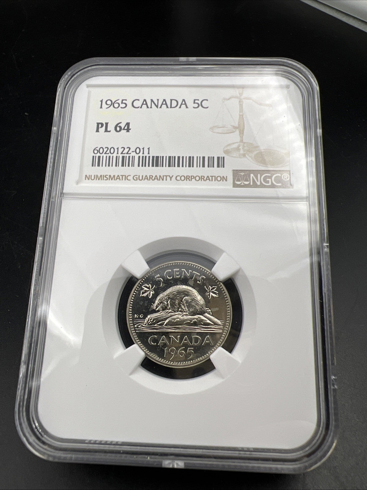 1965 5c Canada Proof-like Beaver Nickel Coin PL64 NGC Certified