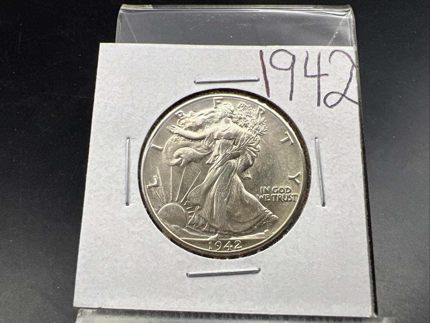 1942 P 50c Walking Liberty Silver Half Dollar AU About Uncirculated