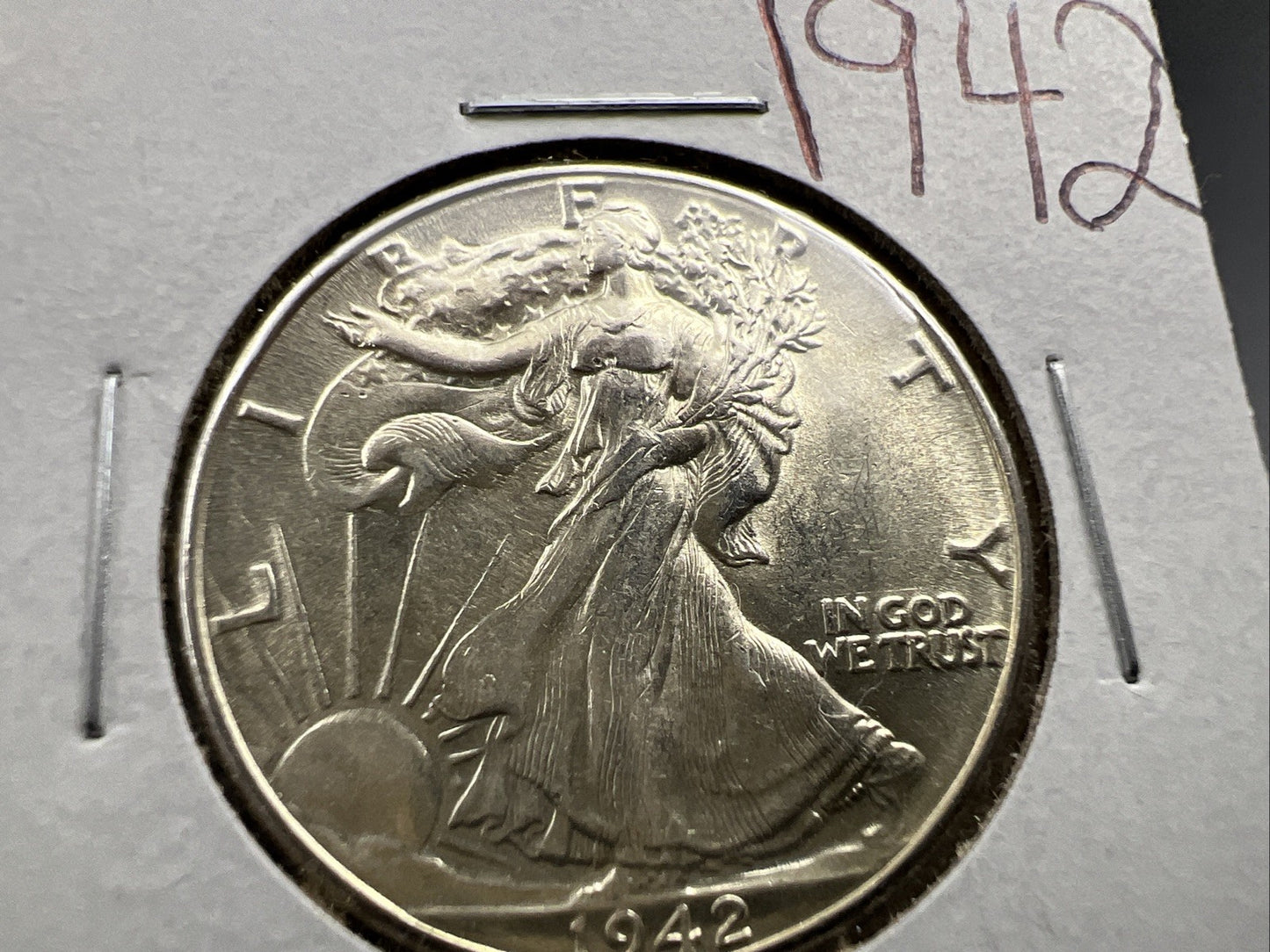 1942 P 50c Walking Liberty Silver Half Dollar AU About Uncirculated