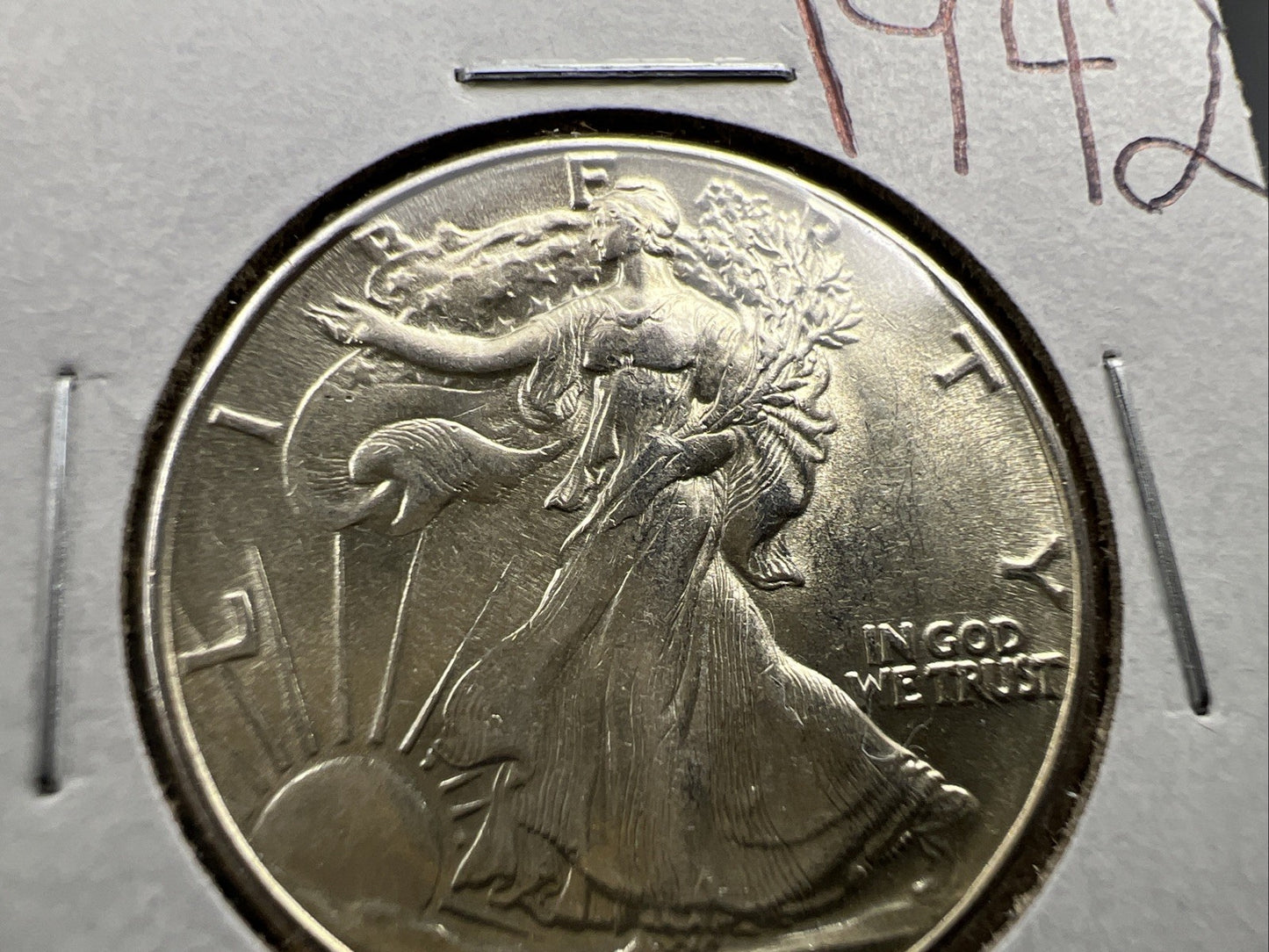 1942 P 50c Walking Liberty Silver Half Dollar AU About Uncirculated