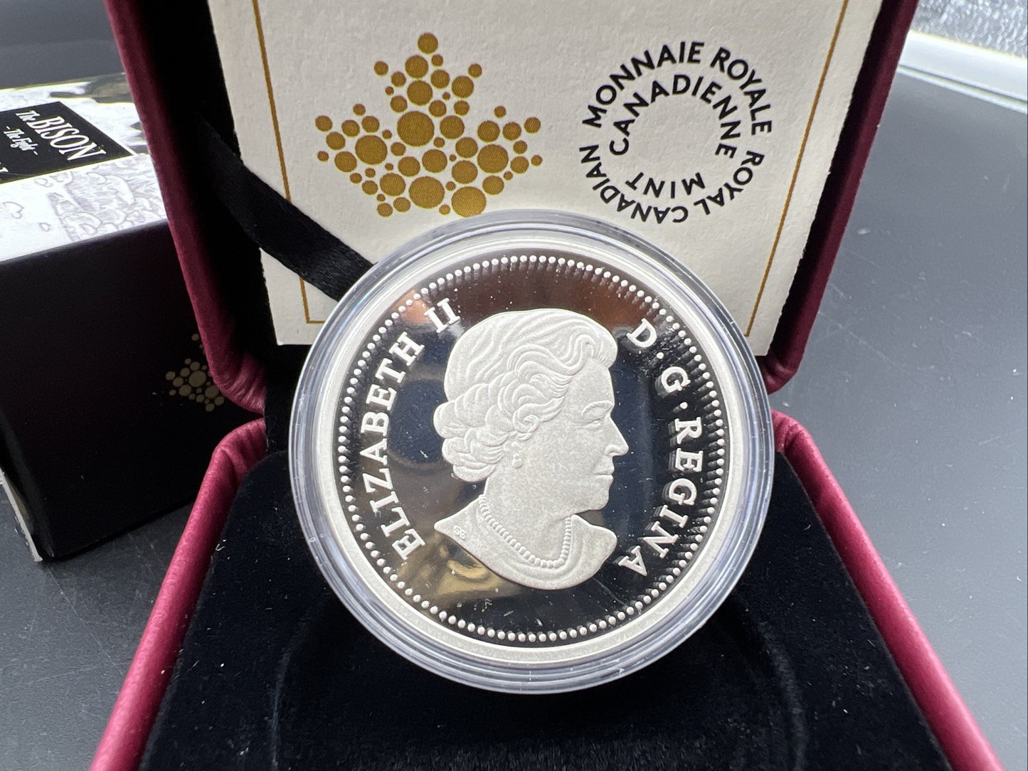 2014 Canada $20 1 oz Silver Proof Bison Fight Coin w/ Box COA SKU#A