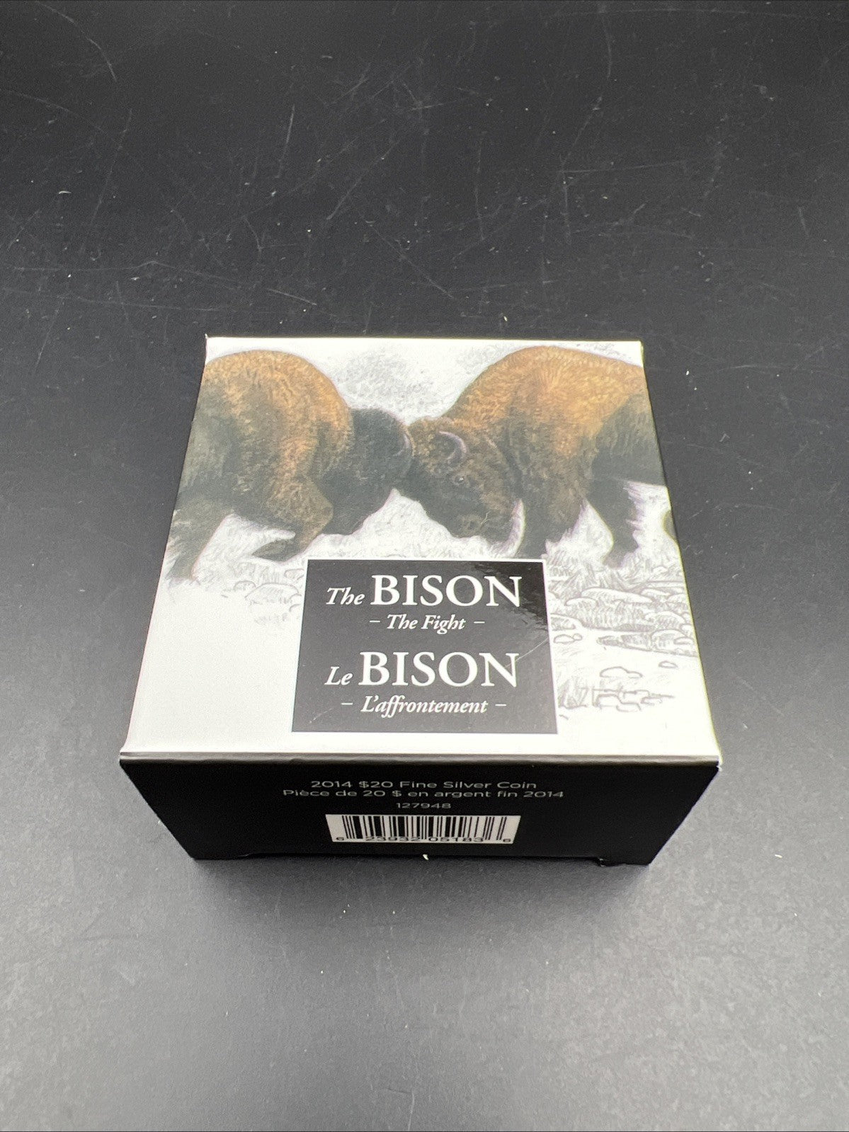 2014 Canada $20 1 oz Silver Proof Bison Fight Coin w/ Box COA SKU#A