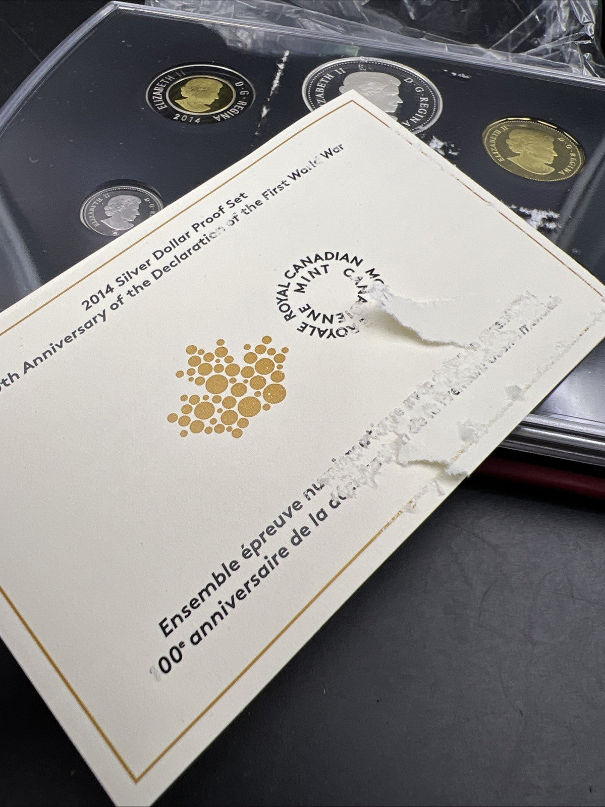 2014 Canada WW1 100th Anniversary Silver Dollar Proof Set w/ Box & COA