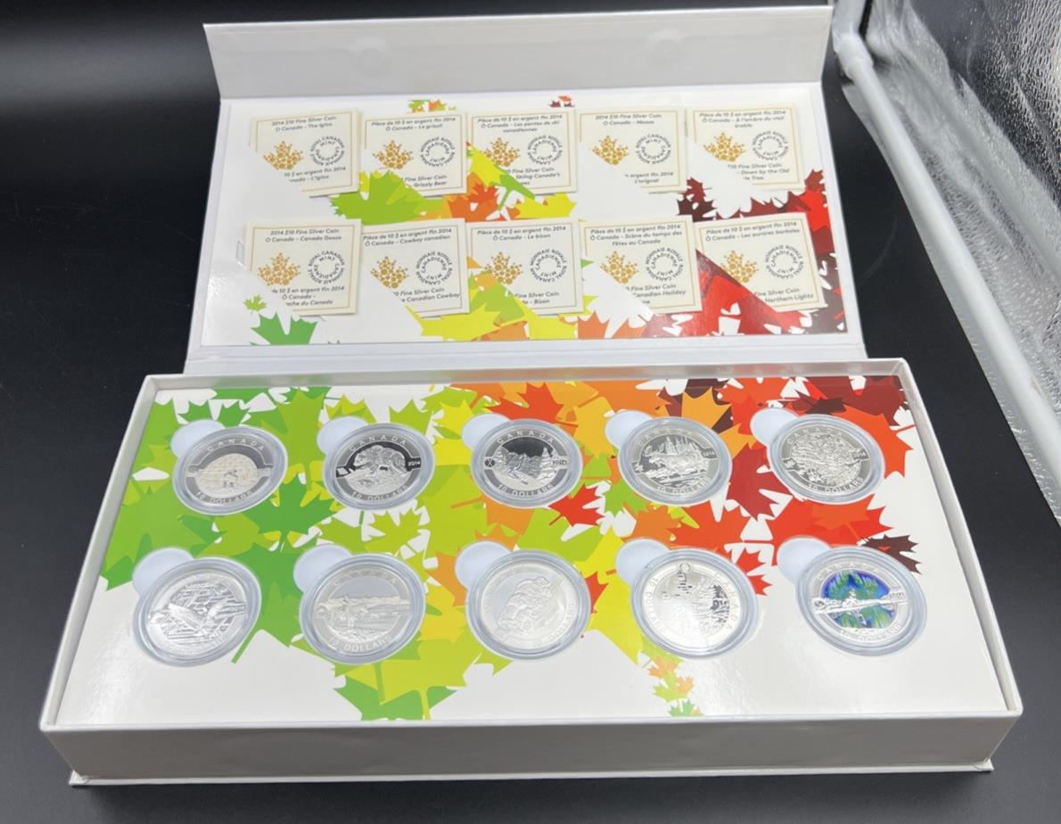 Canada 2014 $10 O Canada Series .9999 Silver 10-Coin Set w/ Box & COA #B