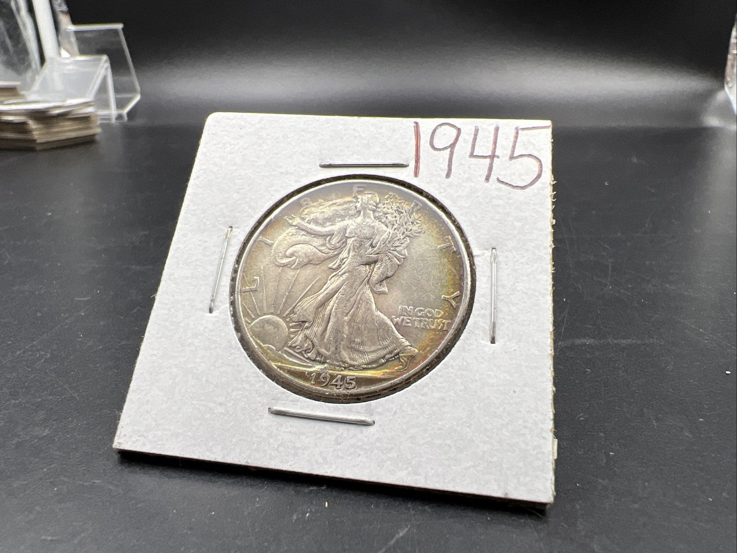 1945 P 50c Walking Liberty Silver Half Dollar XF EF Nice Toning WW2 Issue