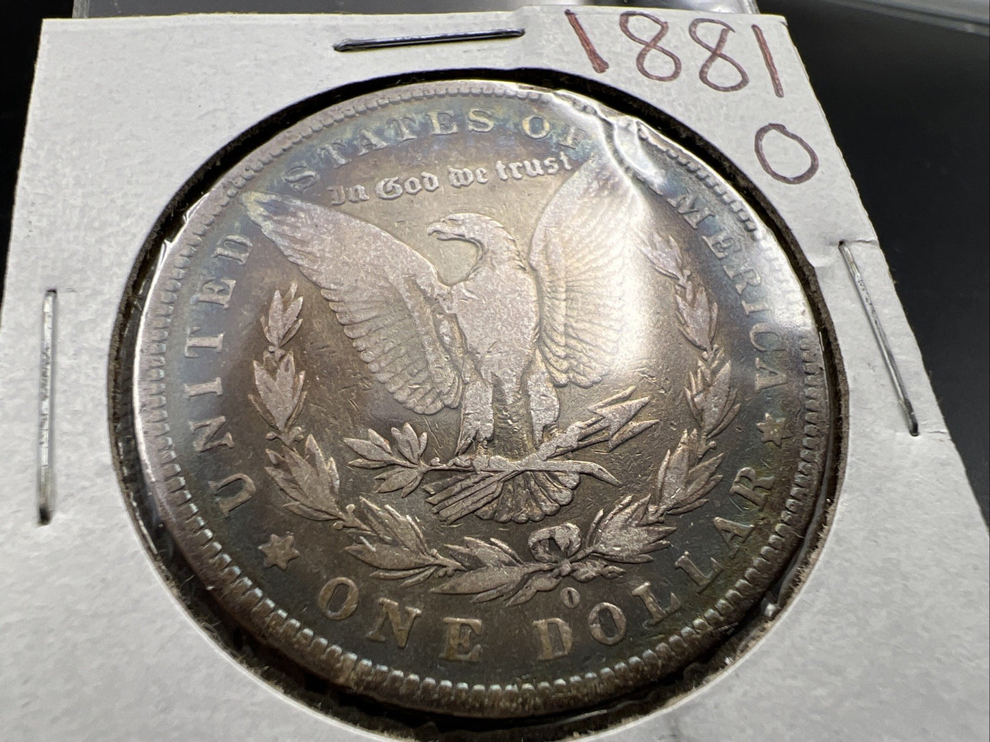 1881 O $1 Morgan Silver Dollar Coin Choice VG Very Good / Fine Circ Neat Toning