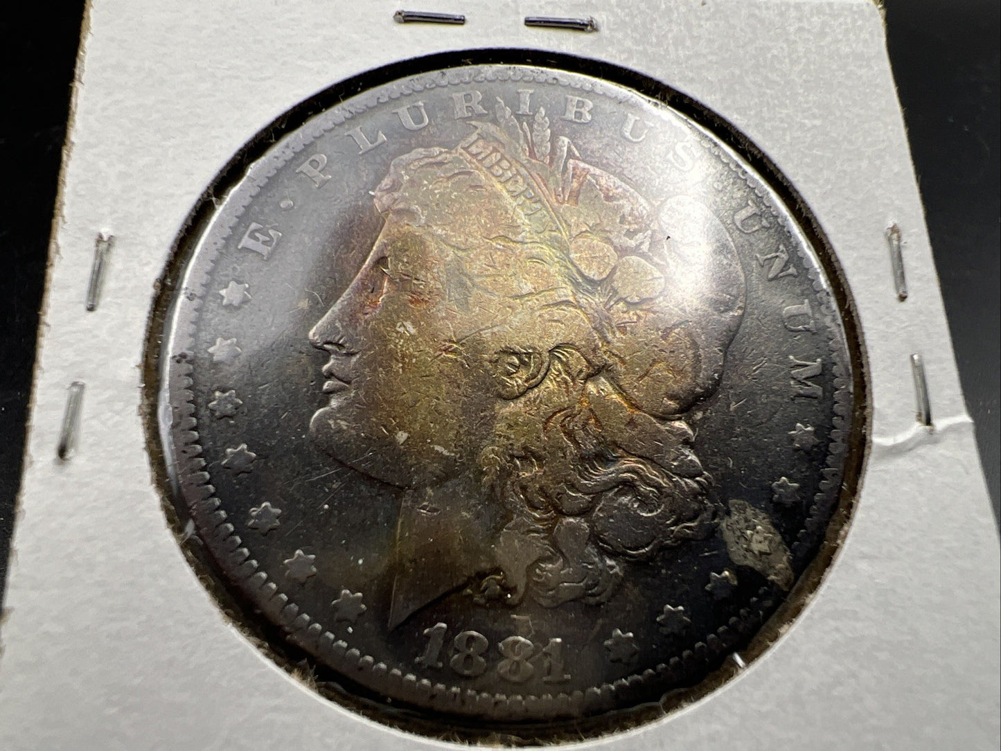 1881 O $1 Morgan Silver Dollar Coin Choice VG Very Good / Fine Circ Neat Toning
