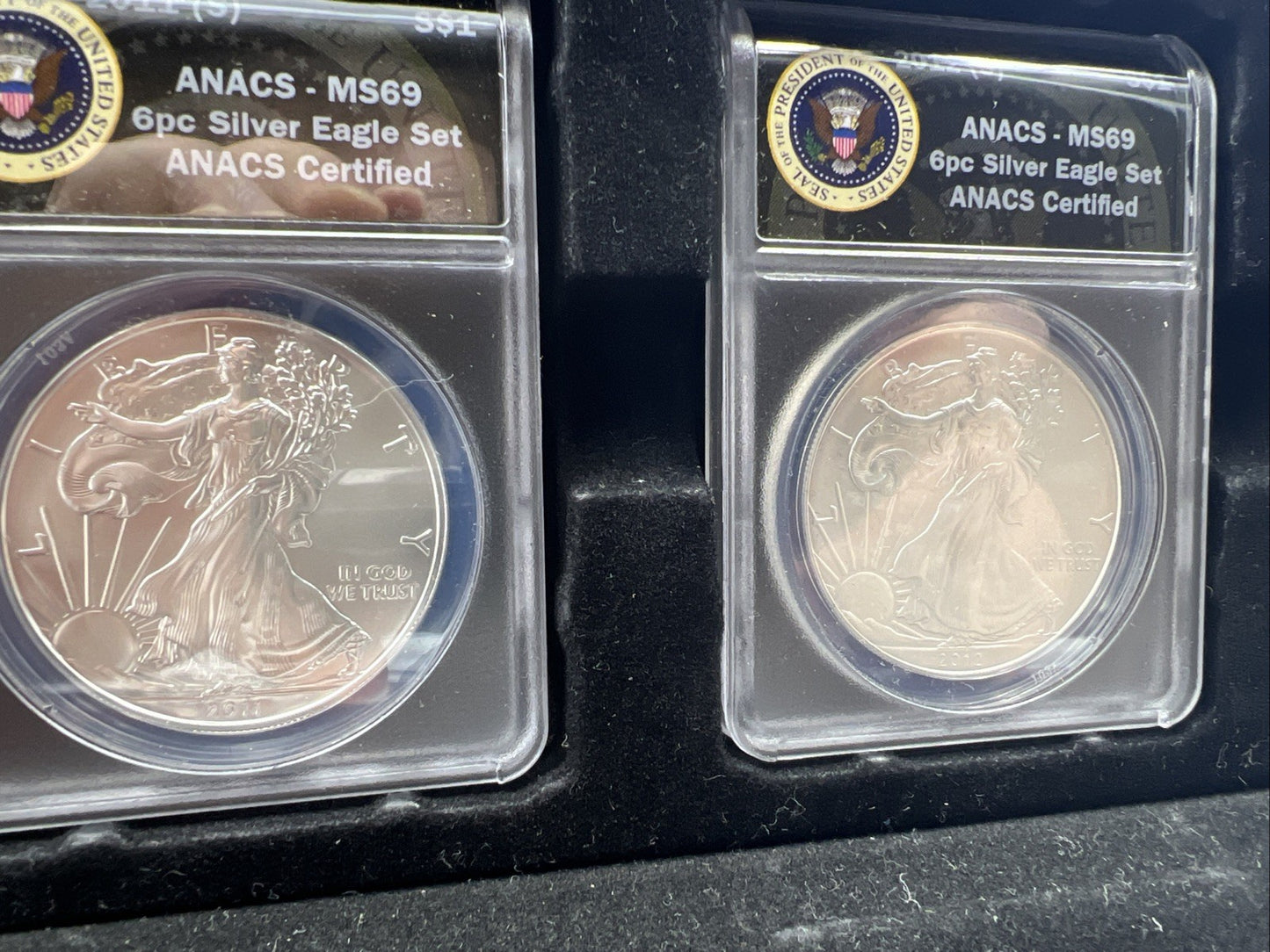 Complete 6 Coin S Mint Set 2011-2016 1 oz American Silver Eagle Coins MS69 ANACS