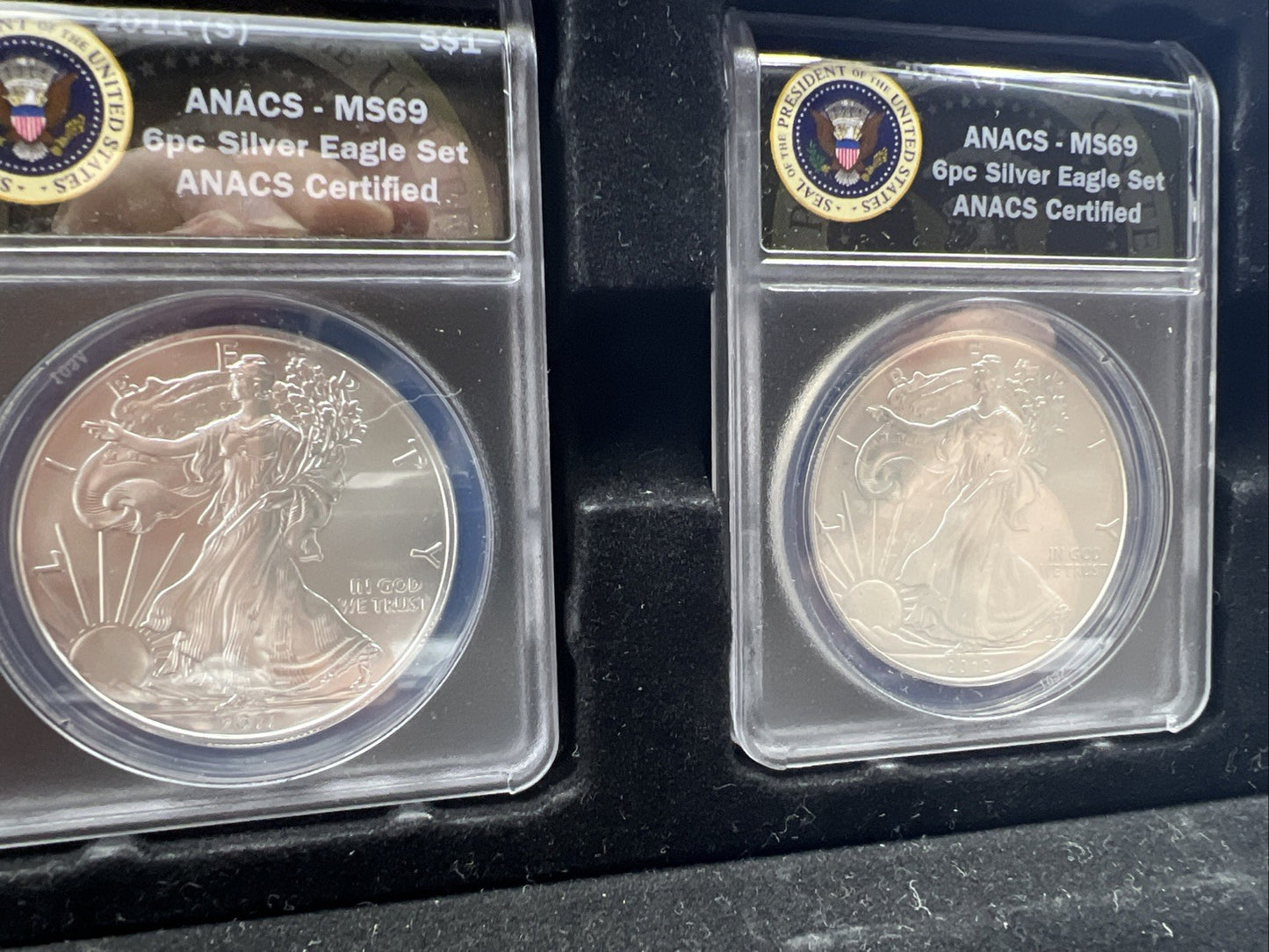 Complete 6 Coin S Mint Set 2011-2016 1 oz American Silver Eagle Coins MS69 ANACS