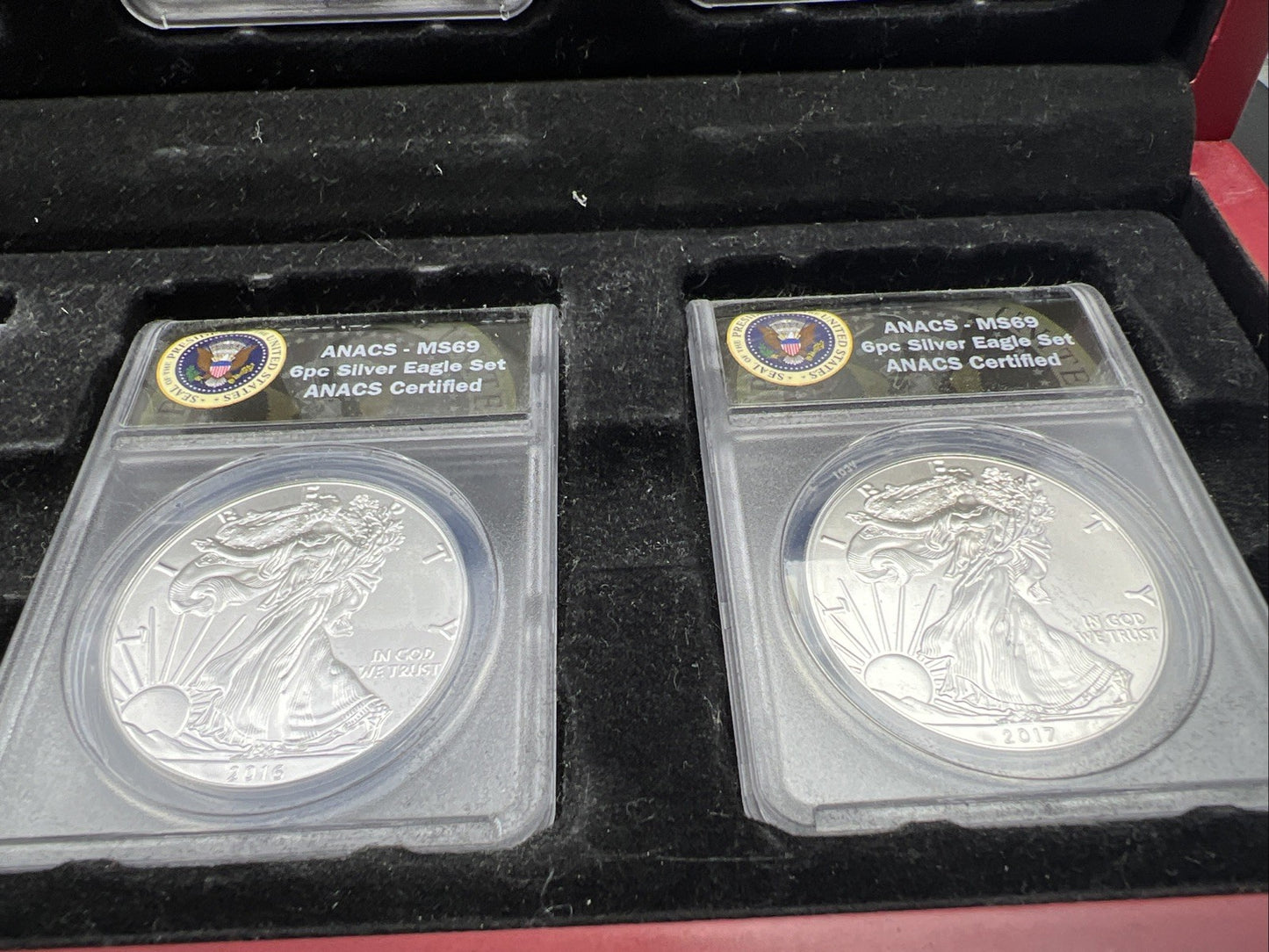 Complete 6 Coin S Mint Set 2011-2016 1 oz American Silver Eagle Coins MS69 ANACS
