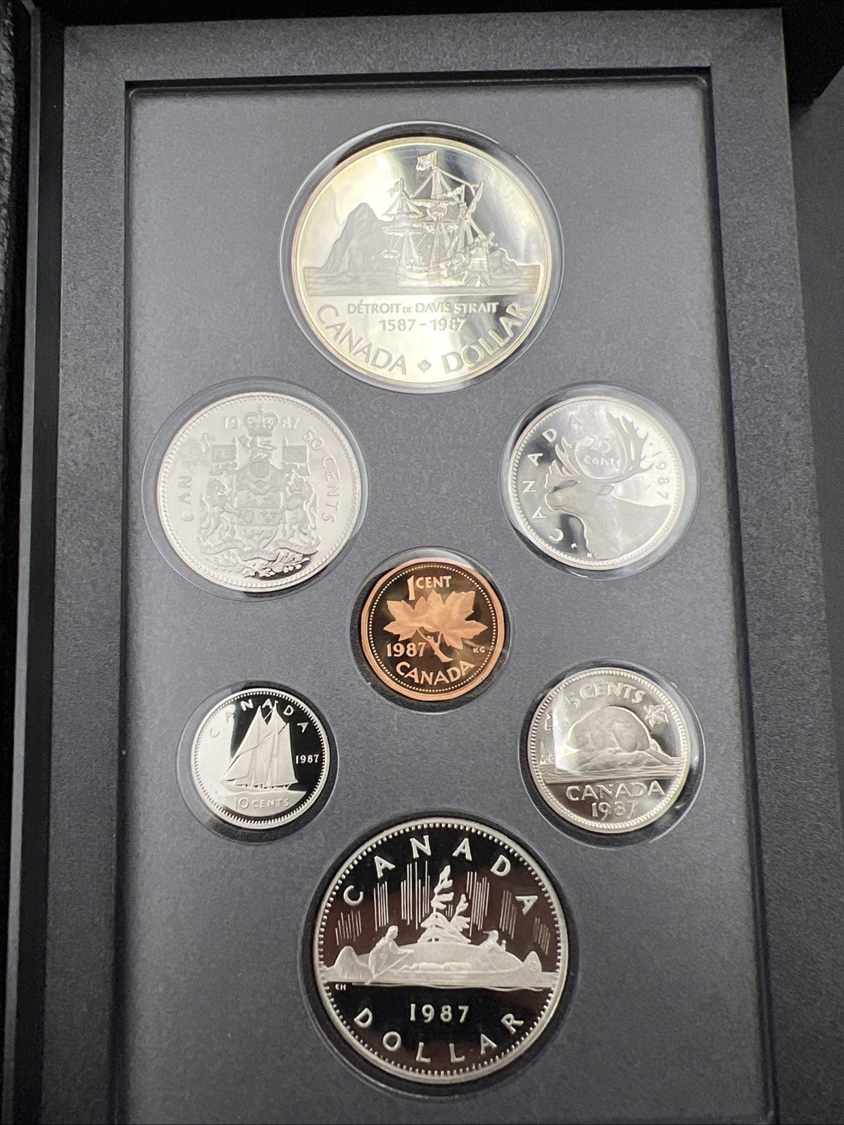 1987 Canada Double Dollar Proof Set Gem Uncirculated Coins With Box & COA