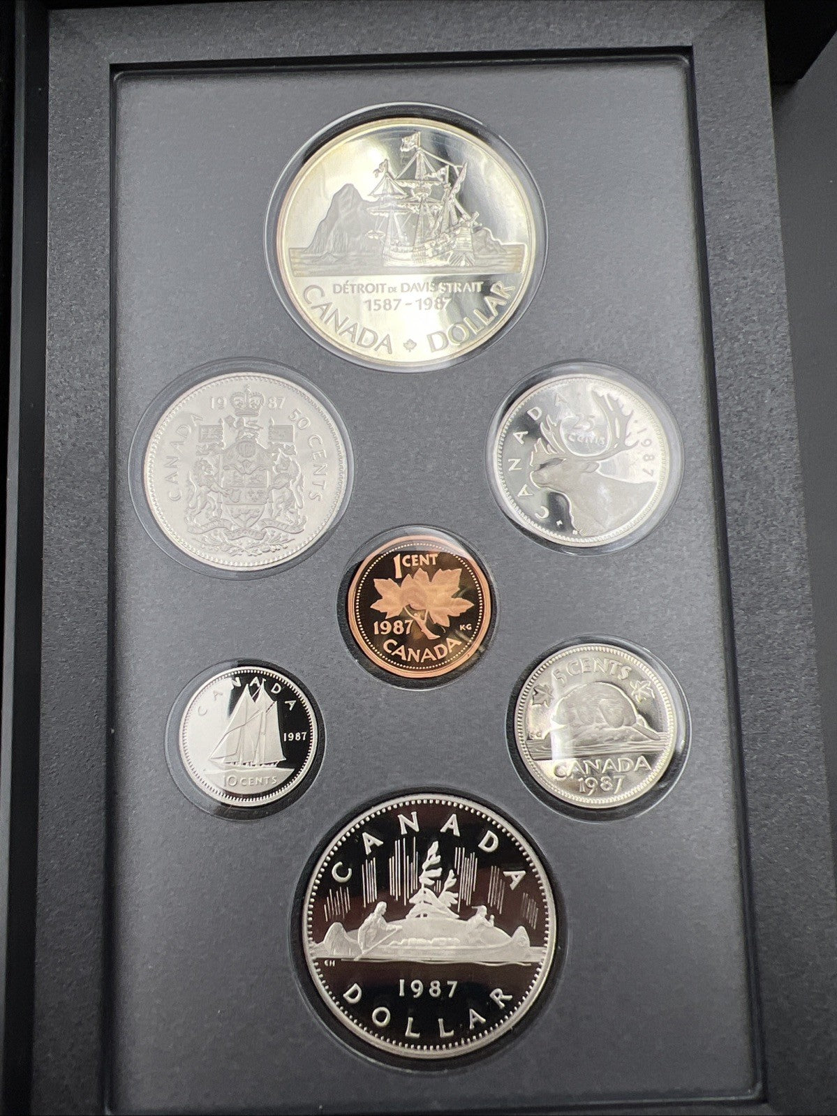 1987 Canada Double Dollar Proof Set Gem Uncirculated Coins With Box & COA