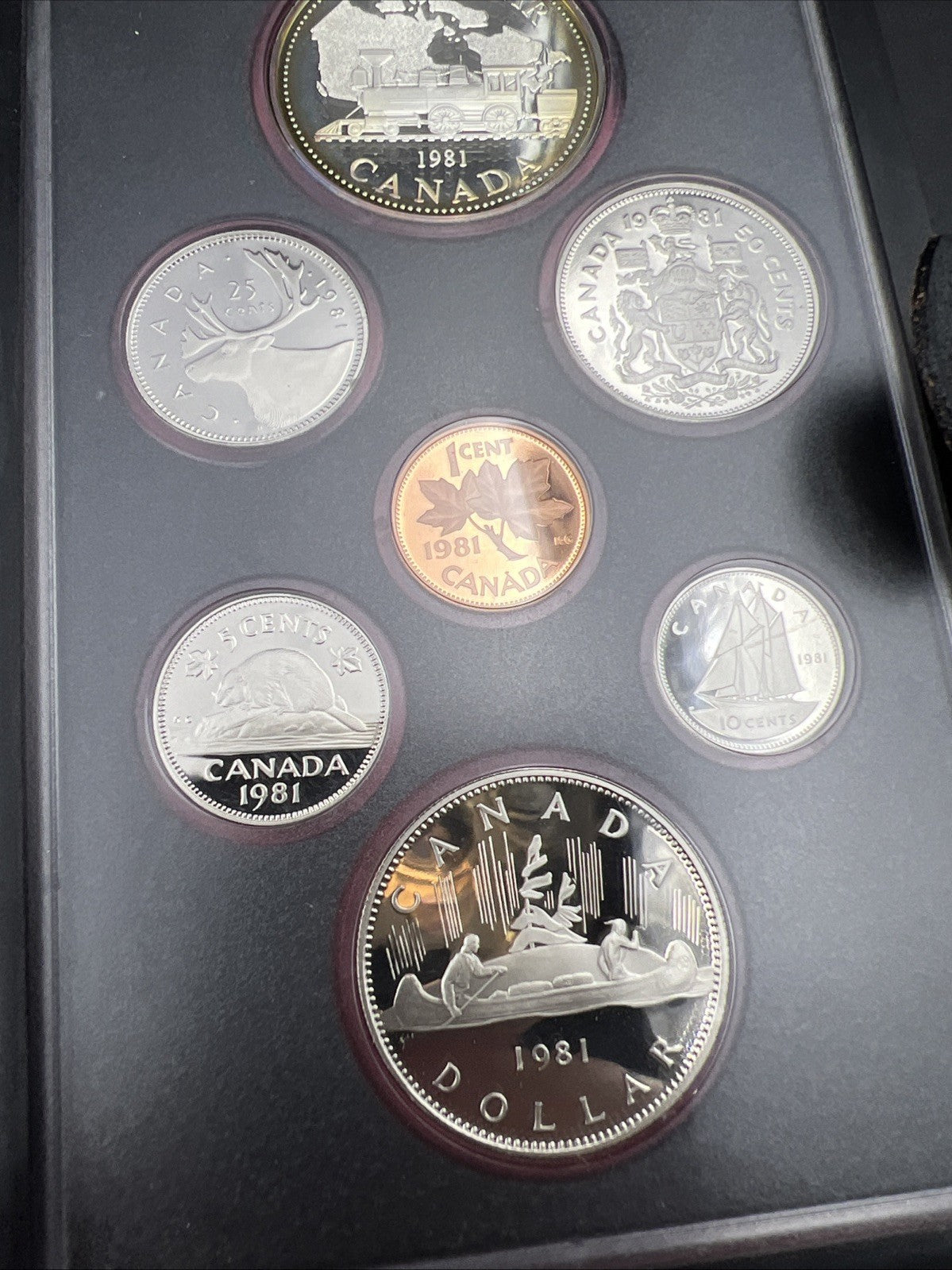 1981 Canada Double Dollar Proof Set Gem Uncirculated Coins With Box & COA