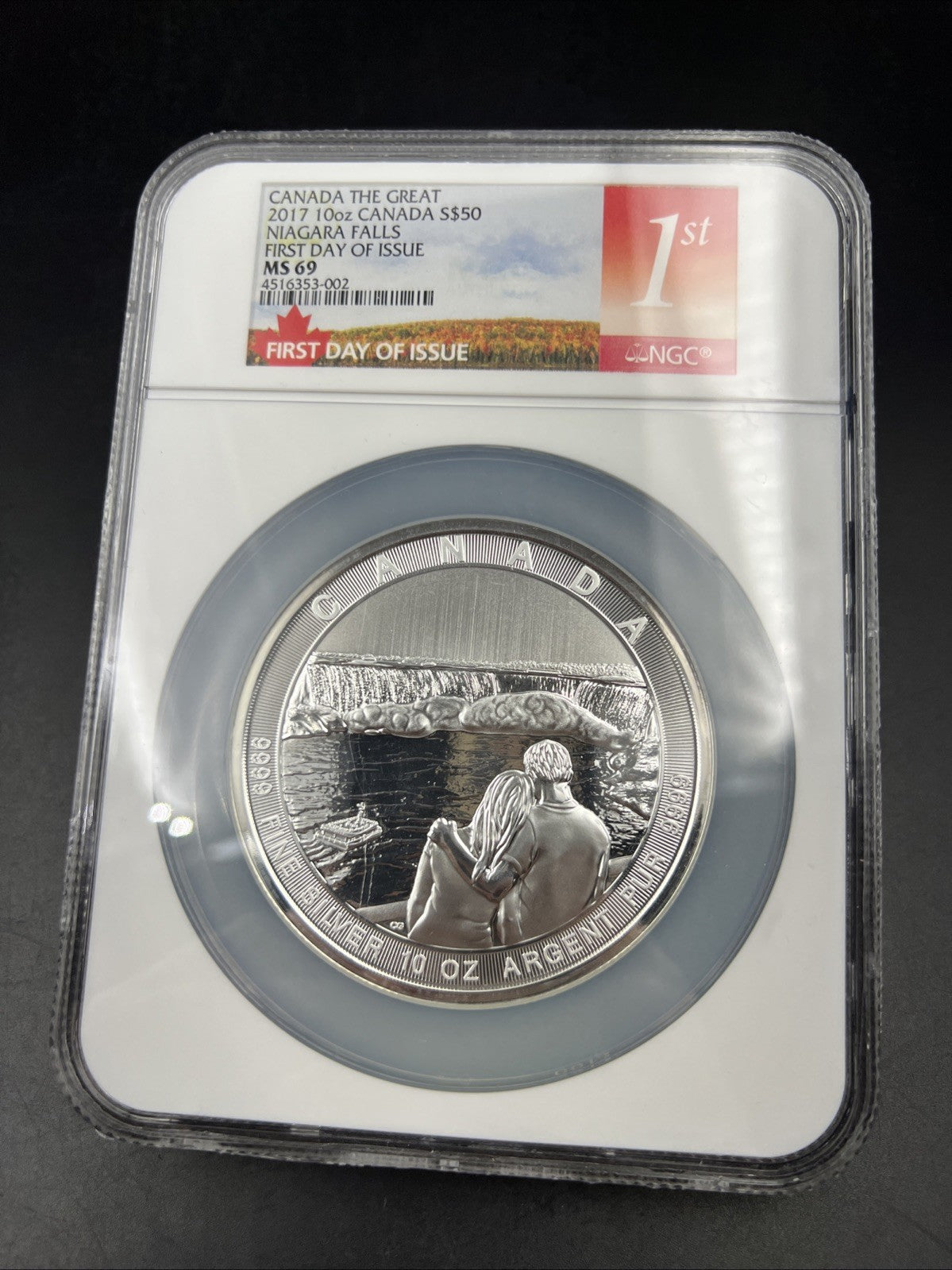 2017 Canada S$50 10 Oz Silver Niagara Falls Commemorative NGC MS69 FDOI #002