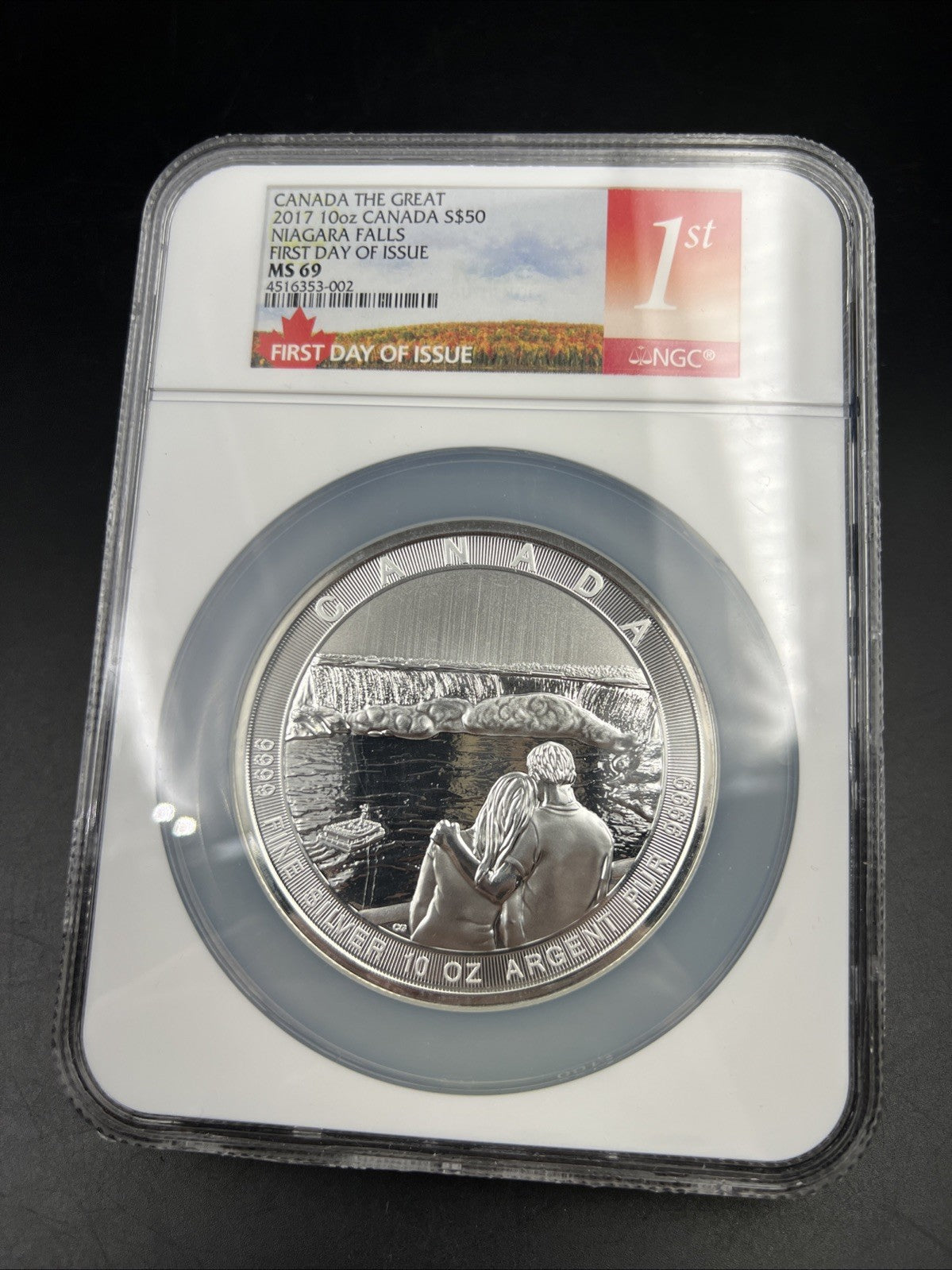 2017 Canada S$50 10 Oz Silver Niagara Falls Commemorative NGC MS69 FDOI #002